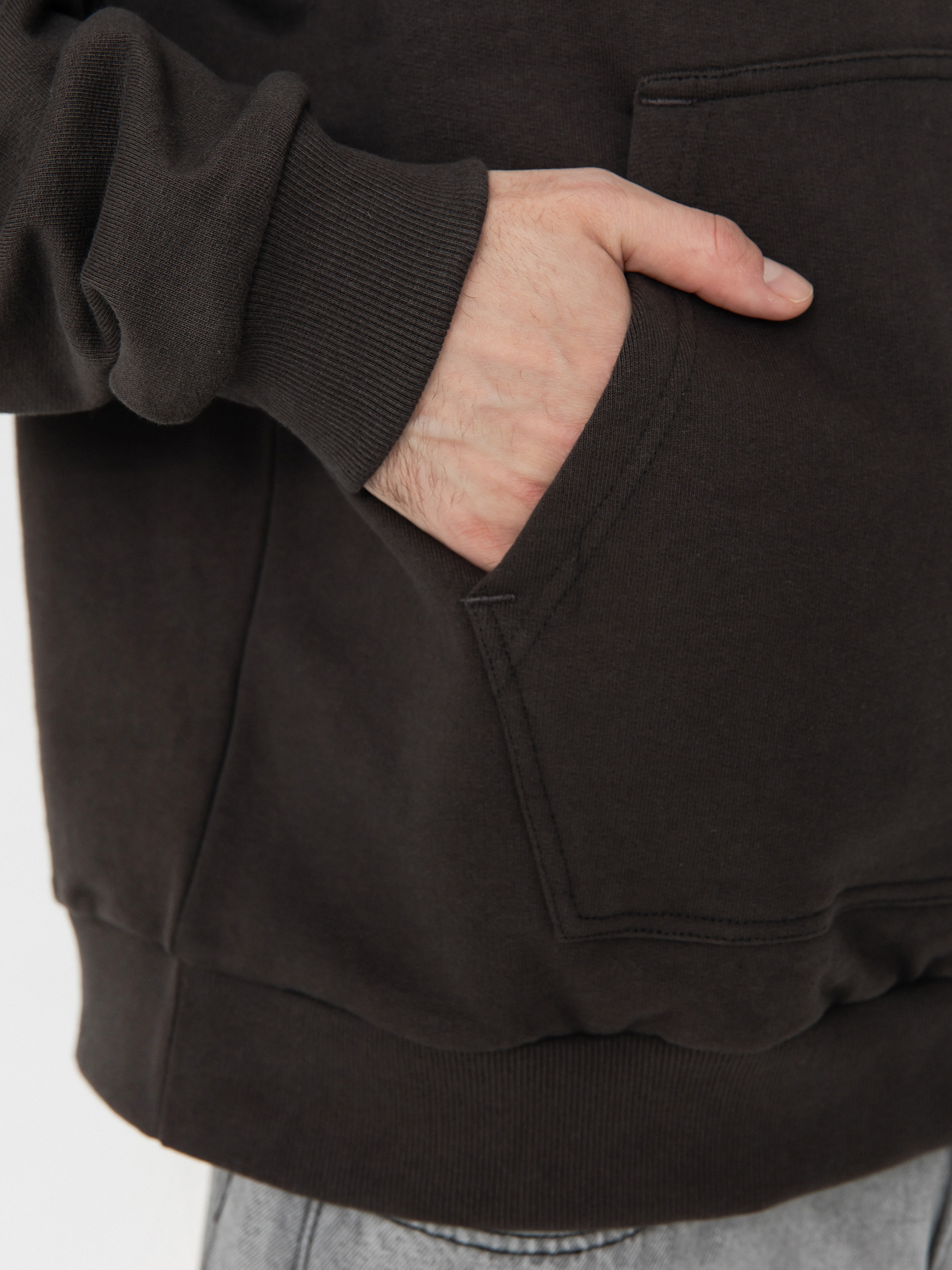 Суитшърт с качулка Brixton Embroidered Heavy Weight HD (washed black)