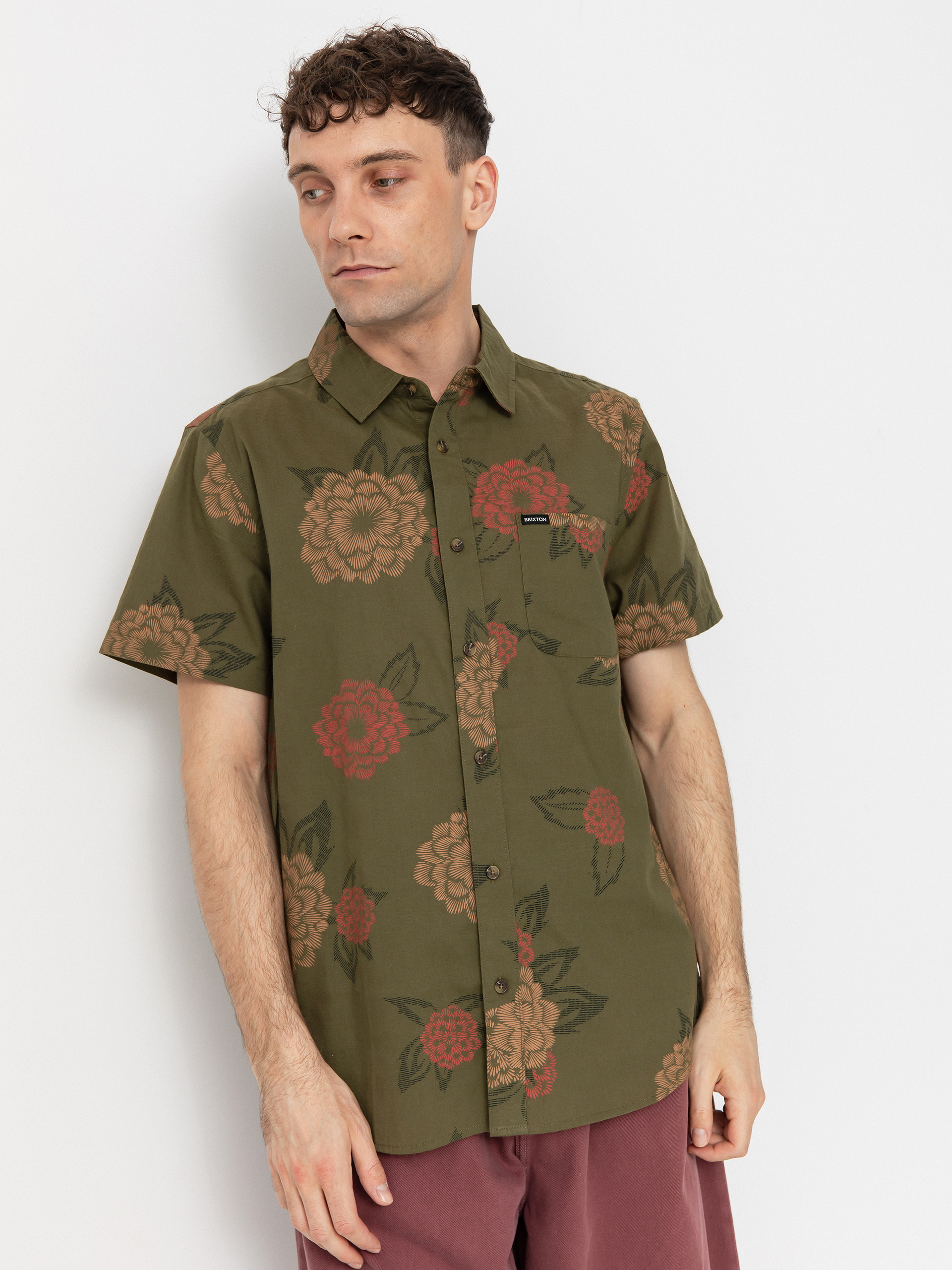 Риза Brixton Charter Print (ivy green/painterly floral)
