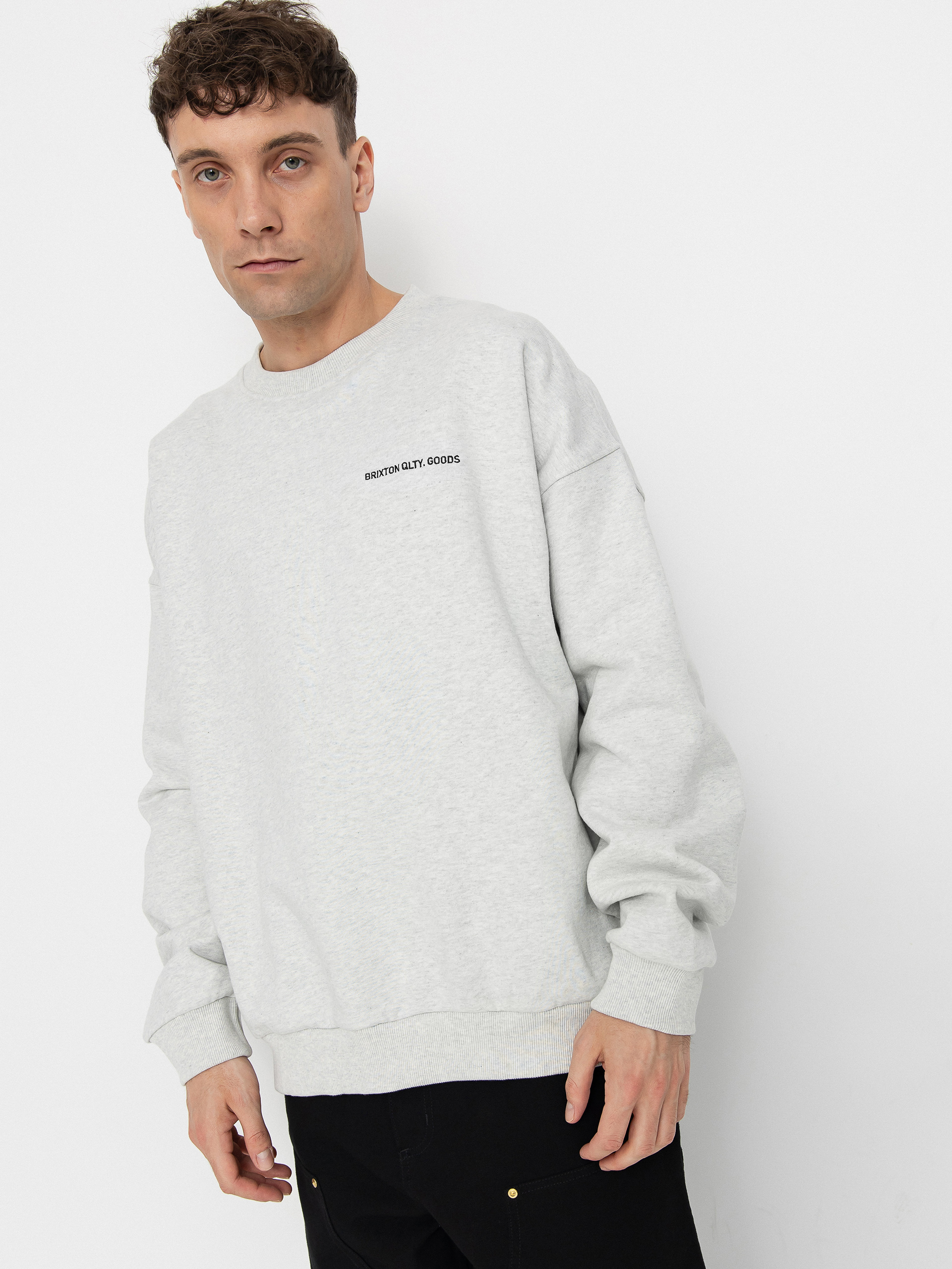 Суитшърт Brixton Embroidered Heavy Weight Crew (heather grey ash)