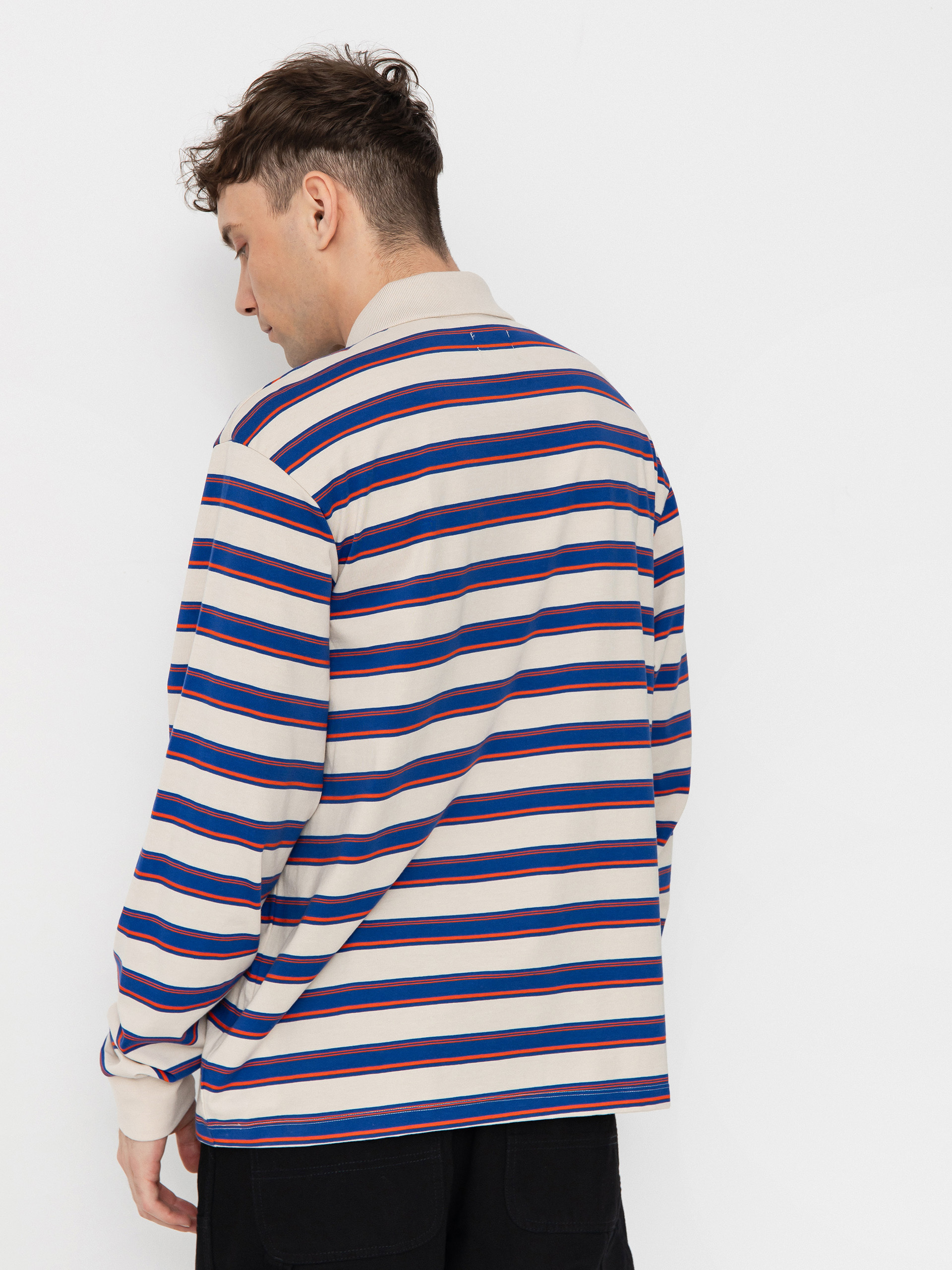 Блуза Brixton Vintage Stripe Polo Knit (electric blue/flame/whitecap)