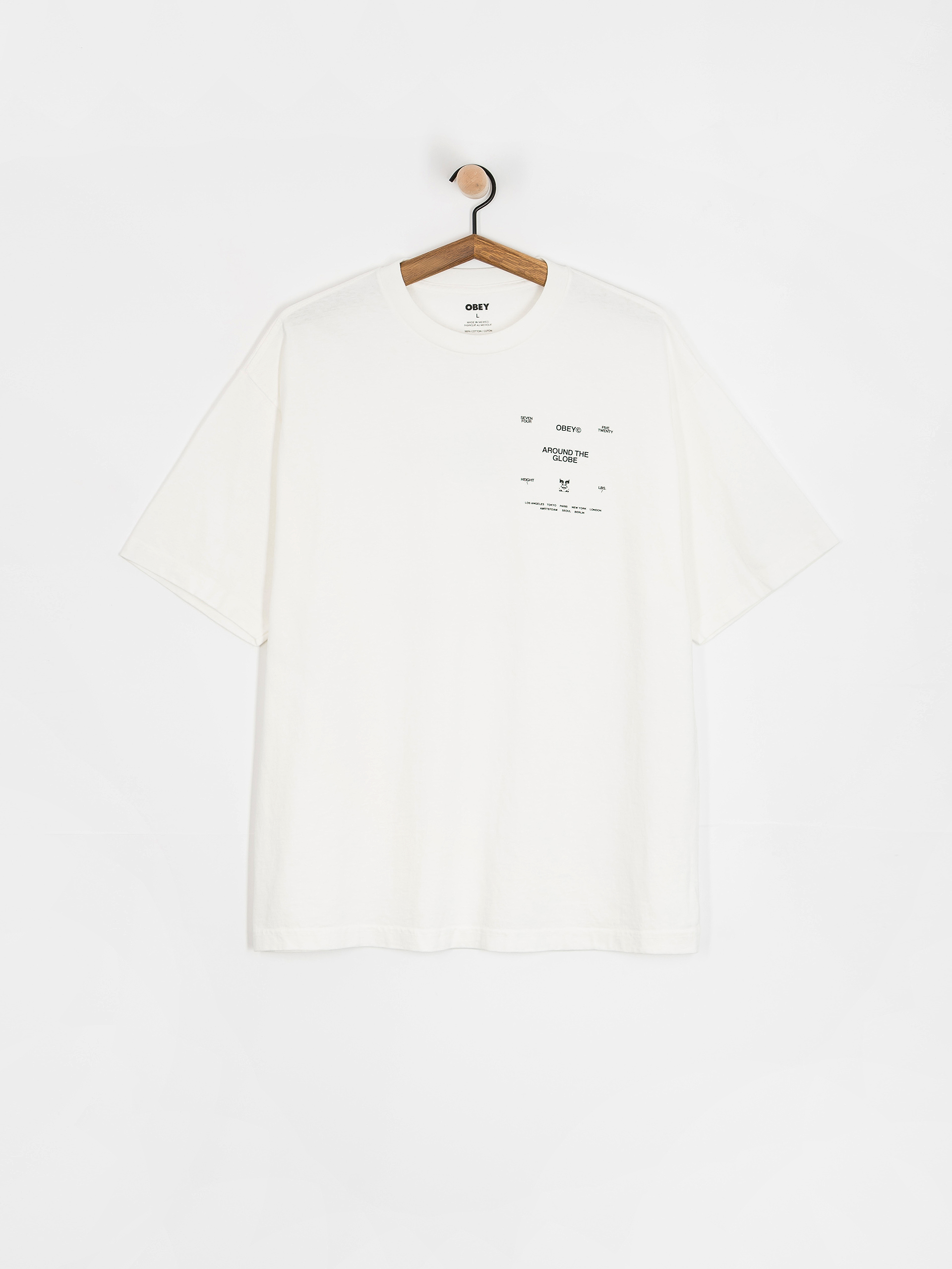 Тениска OBEY Around The Globe (pigment vintage white)