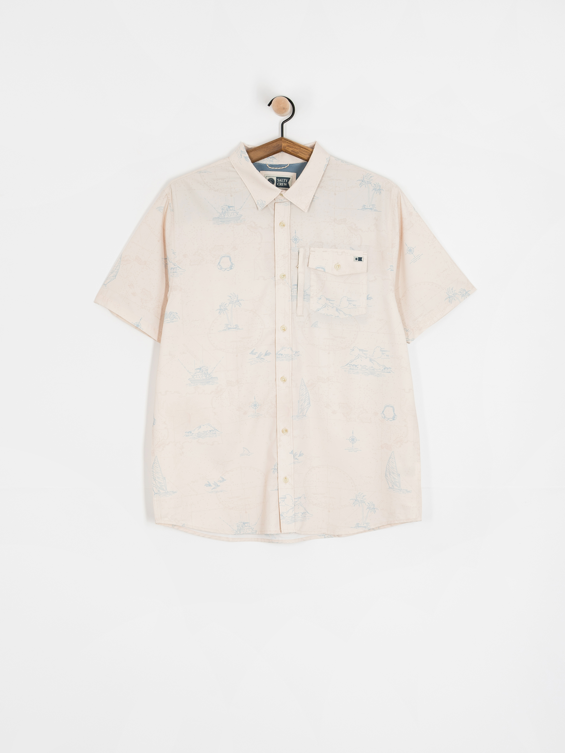 Риза Salty Crew Helmsman Uv Button Up (oyster)
