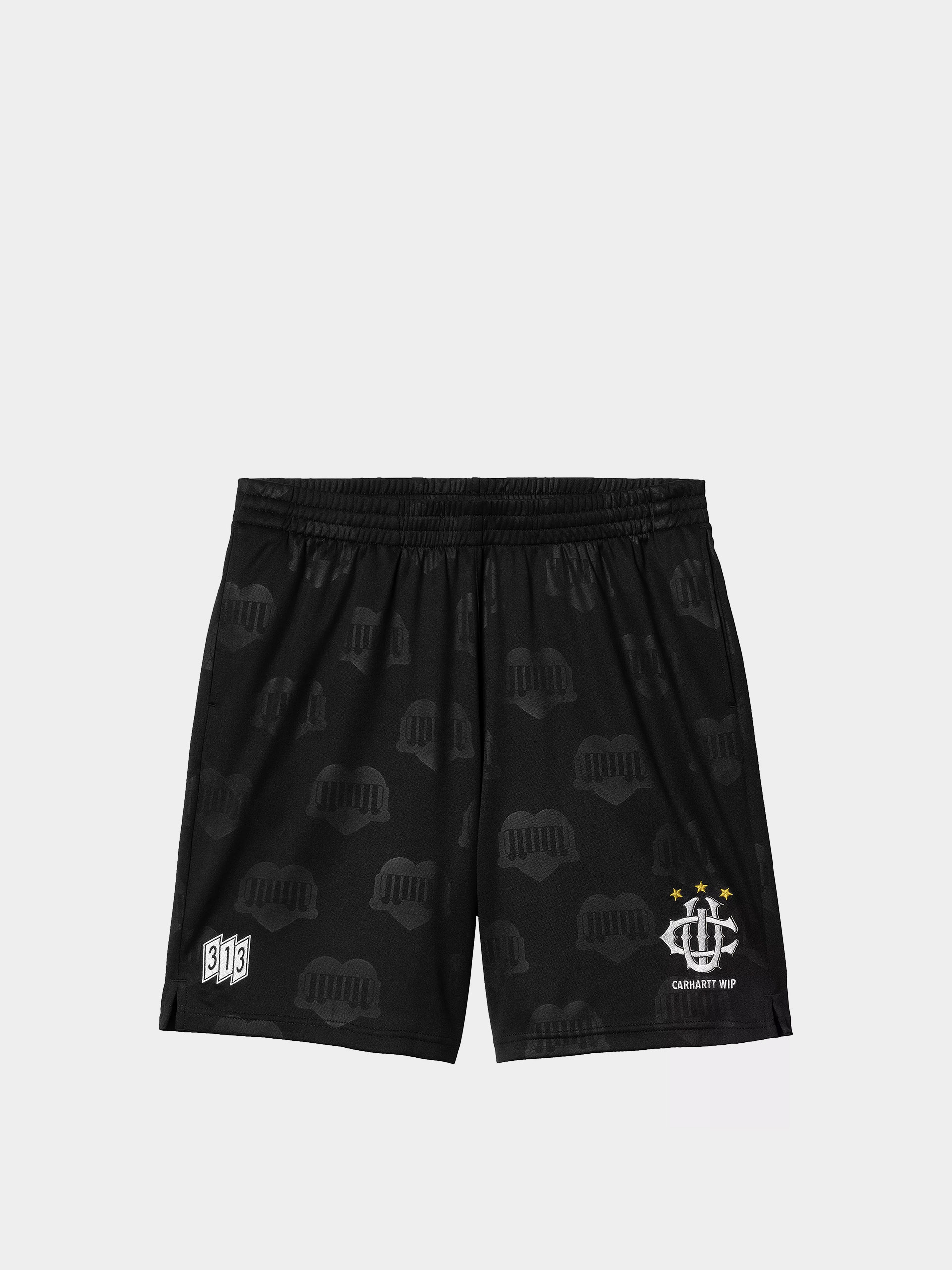 Къси панталони Carhartt WIP Hartts Football (heart train jacquard/black)