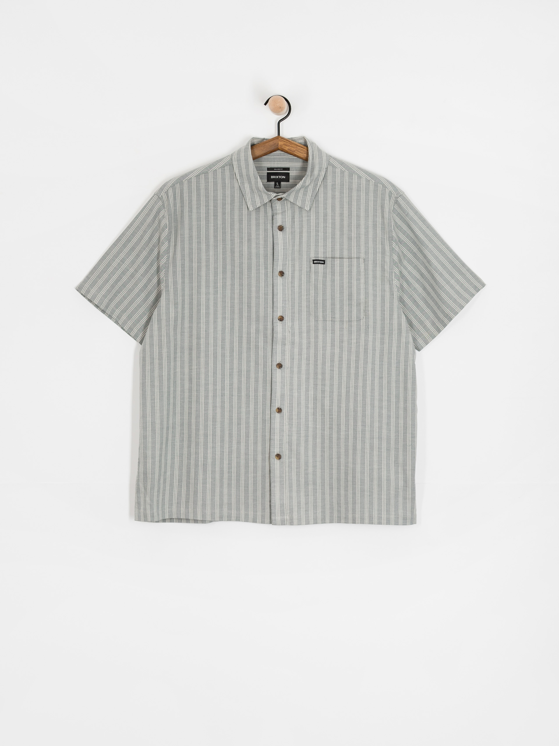 Риза Brixton Cru Oxford Stripe (basalt blue/whitcap stripe)