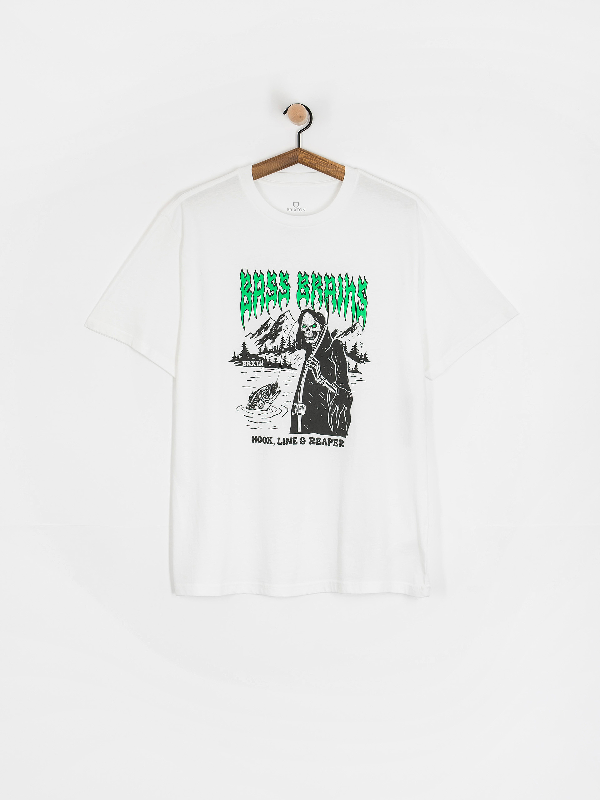 Тениска Brixton Bass Brains Reaper (white)
