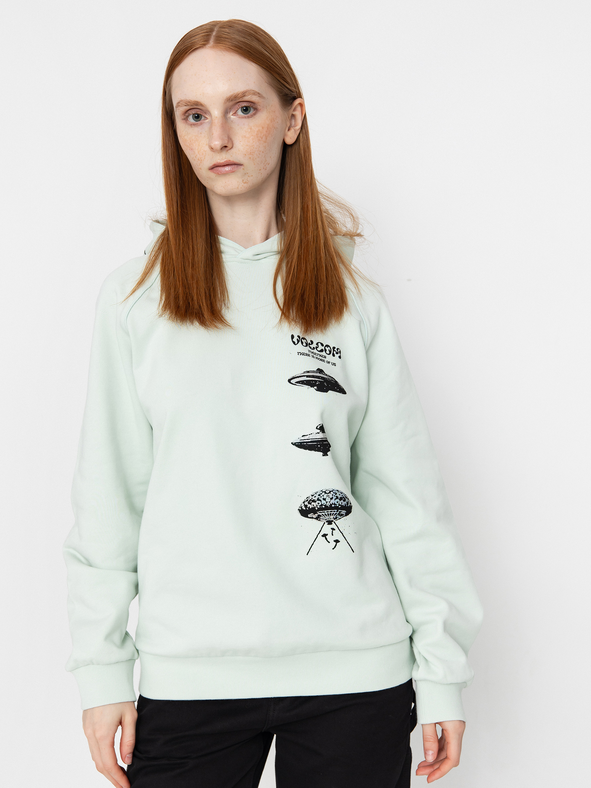 Суитшърт с качулка Volcom Fa Filip Rygalski HD Wmn (cloud blue)