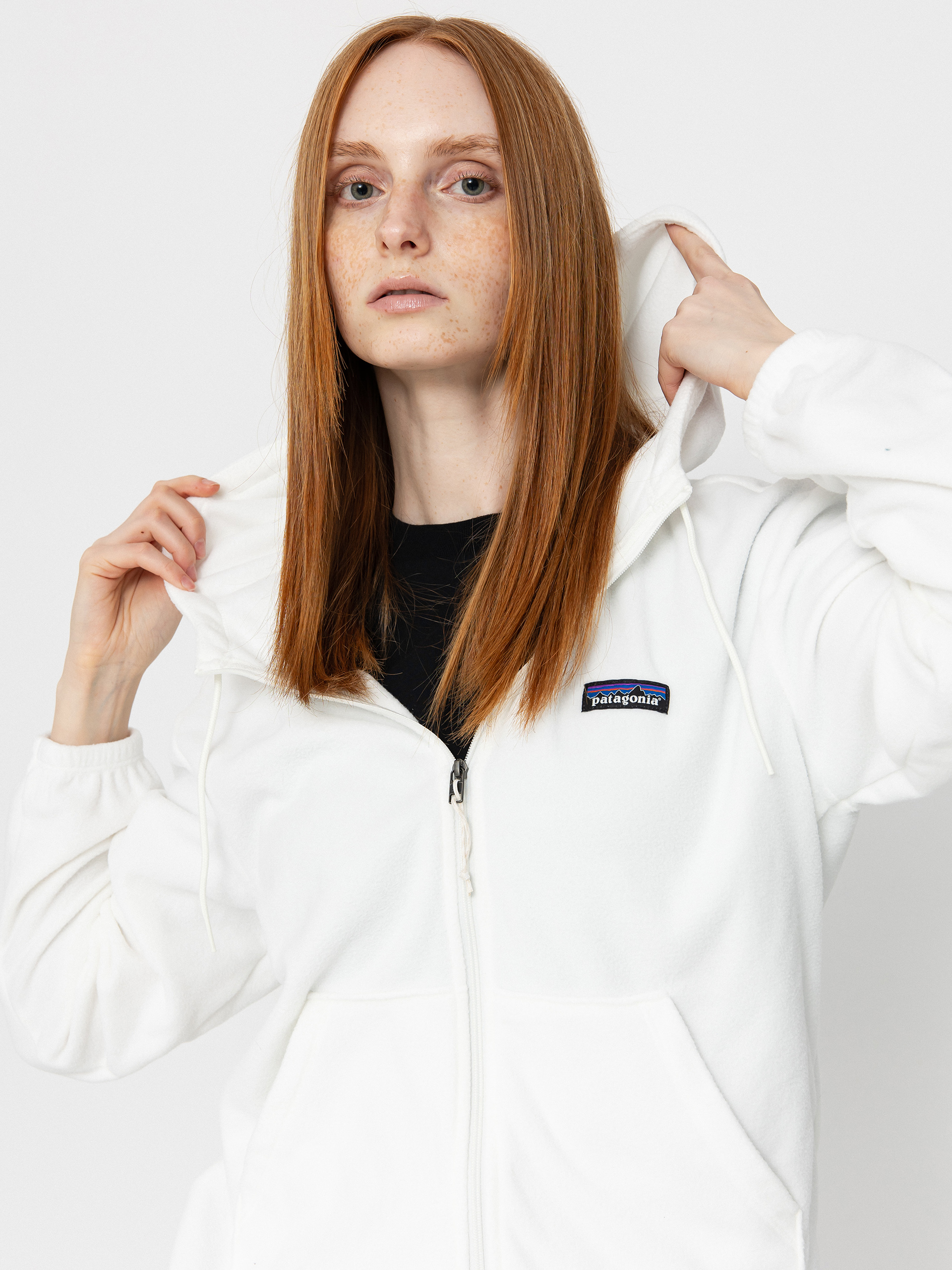 Суитшърт с качулка Patagonia Micro D ZHD Wmn (birch white)