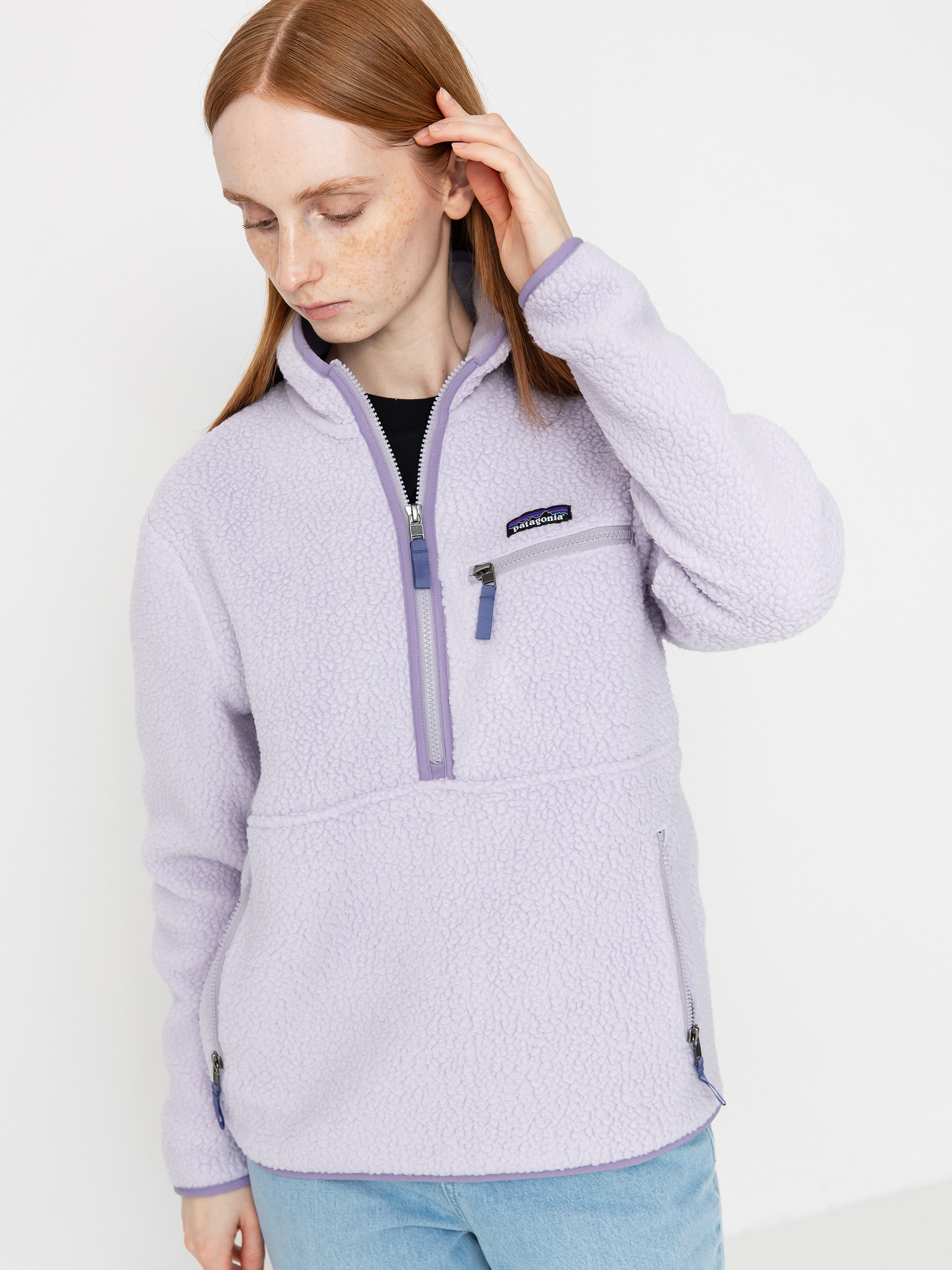 Поларени суитшърт Patagonia Retro Pile Marsupial Wmn (foxglove purple)