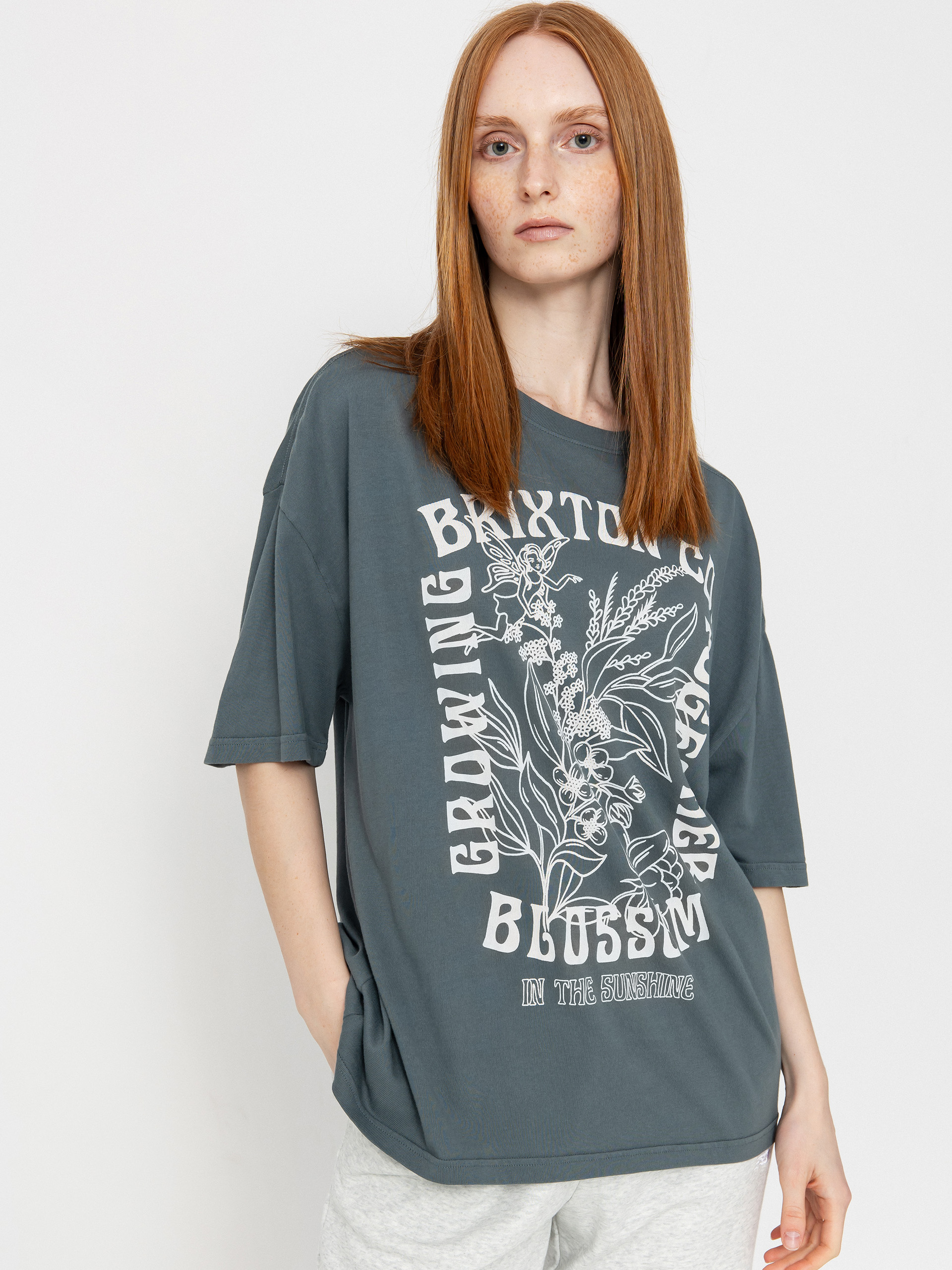 Тениска Brixton Bloom Oversized Boyfriend Wmn (basalt)