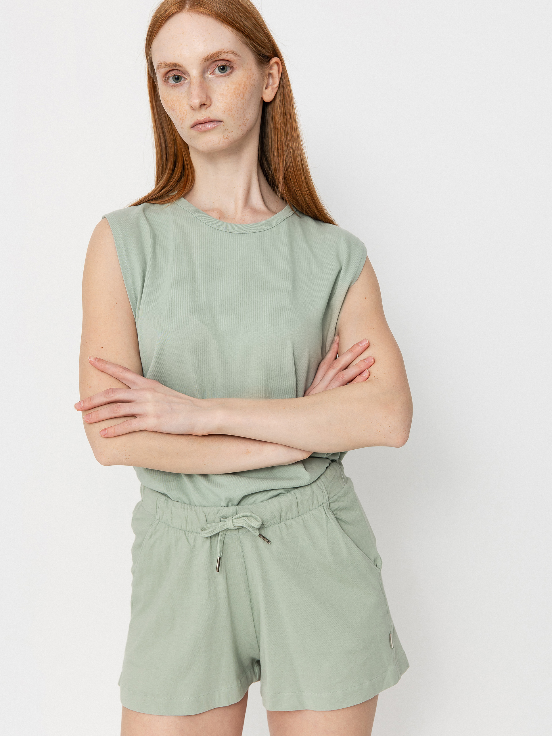 Тениска Brixton Carefree Organic Gd Muscle Tan Wmn (sage green)