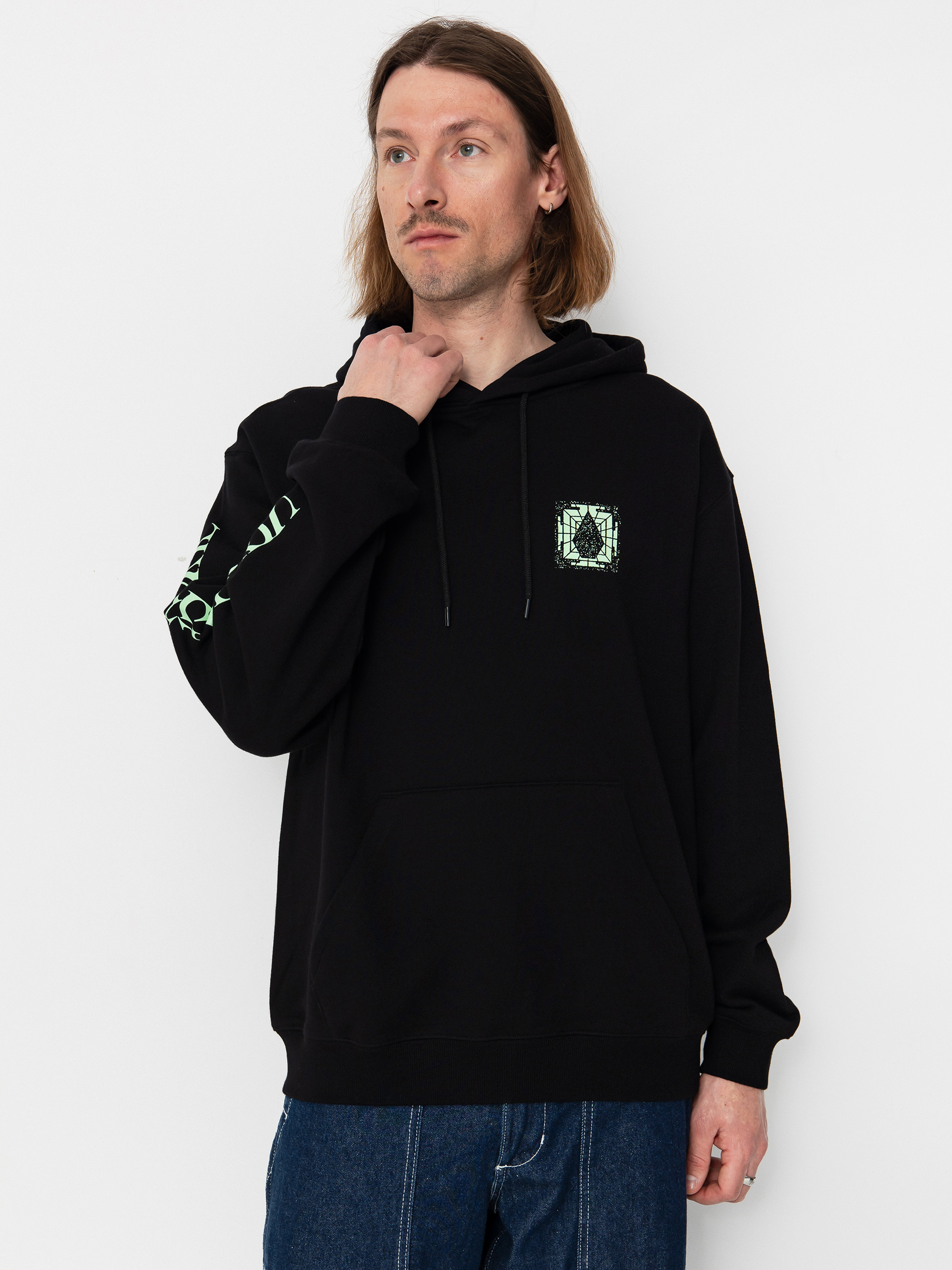 Суитшърт с качулка Volcom Handerry HD (black)