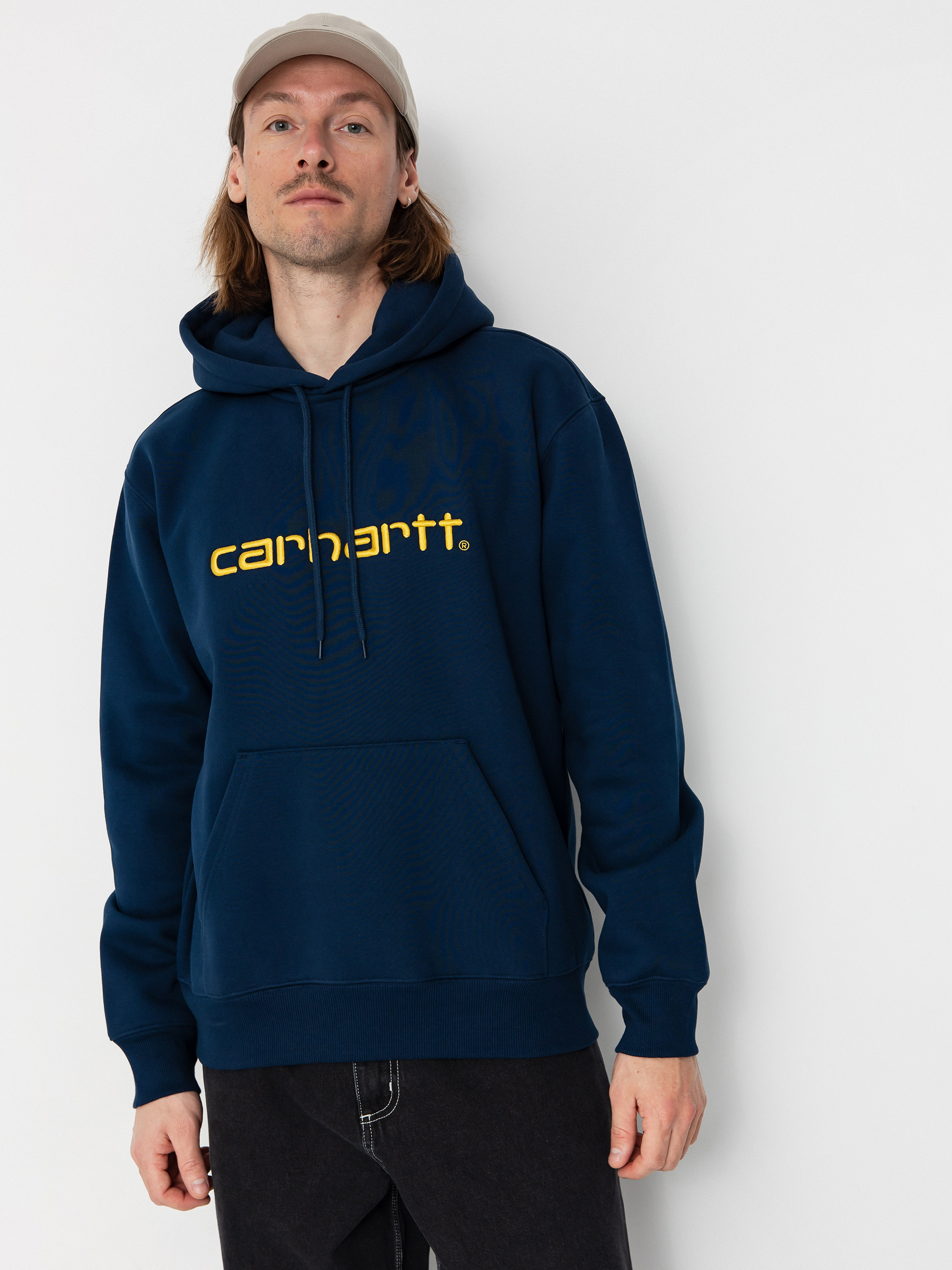 Суитшърт с качулка Carhartt WIP Carhartt HD (ink/air yellow)