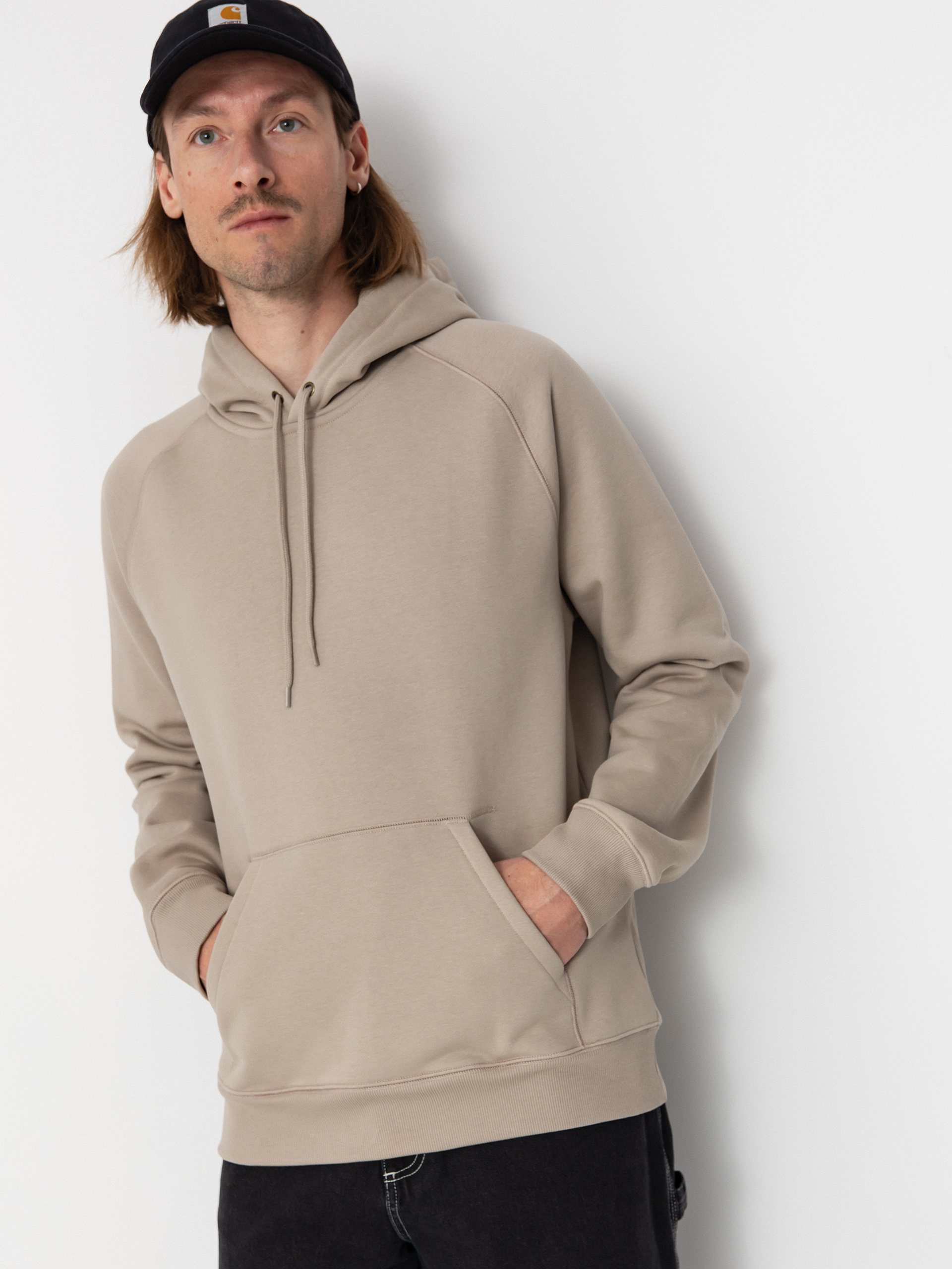 Суитшърт с качулка Carhartt WIP Chase HD (dusky beige/gold)
