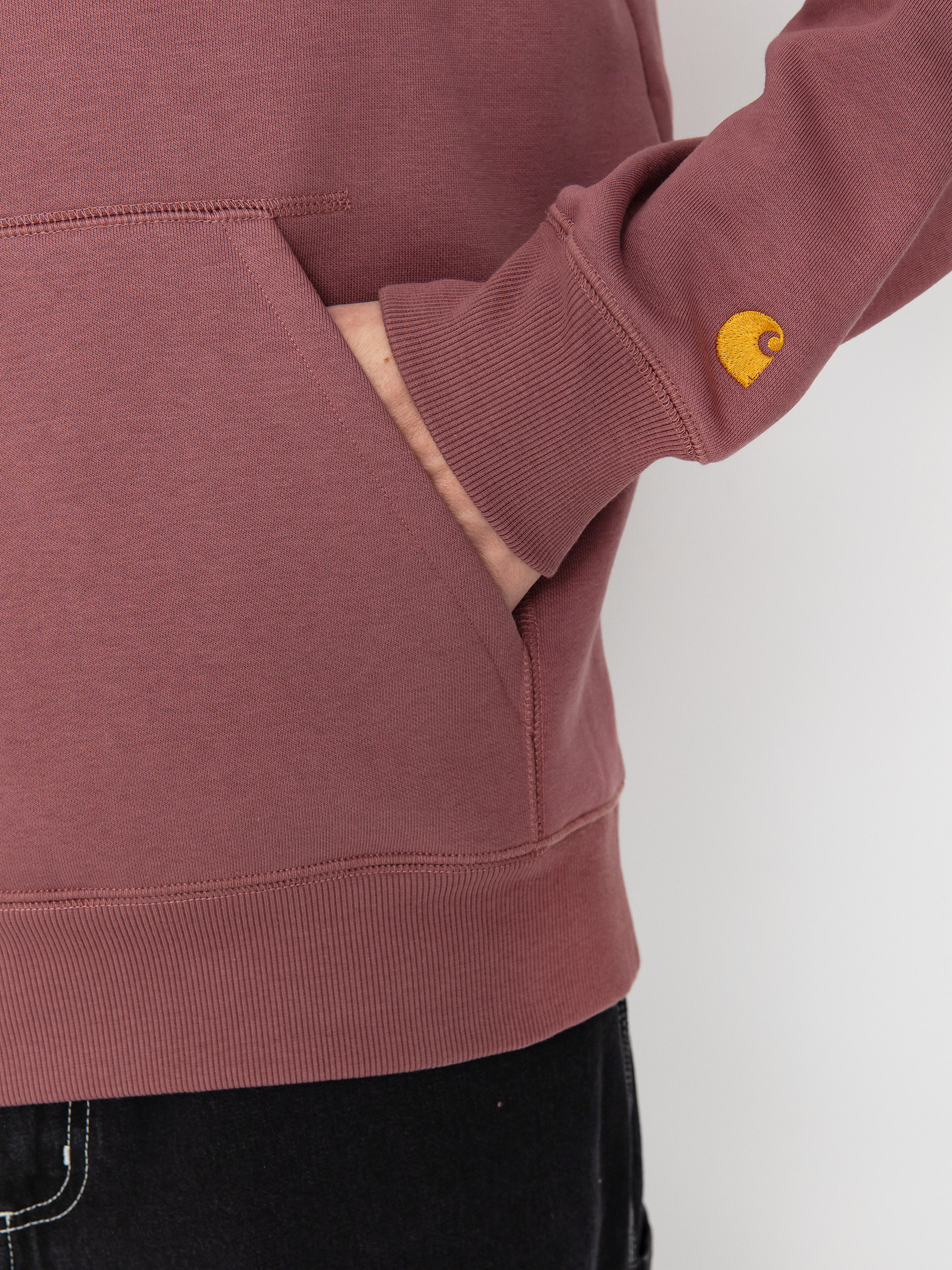 Суитшърт с качулка Carhartt WIP Chase HD (dusky pink/gold)