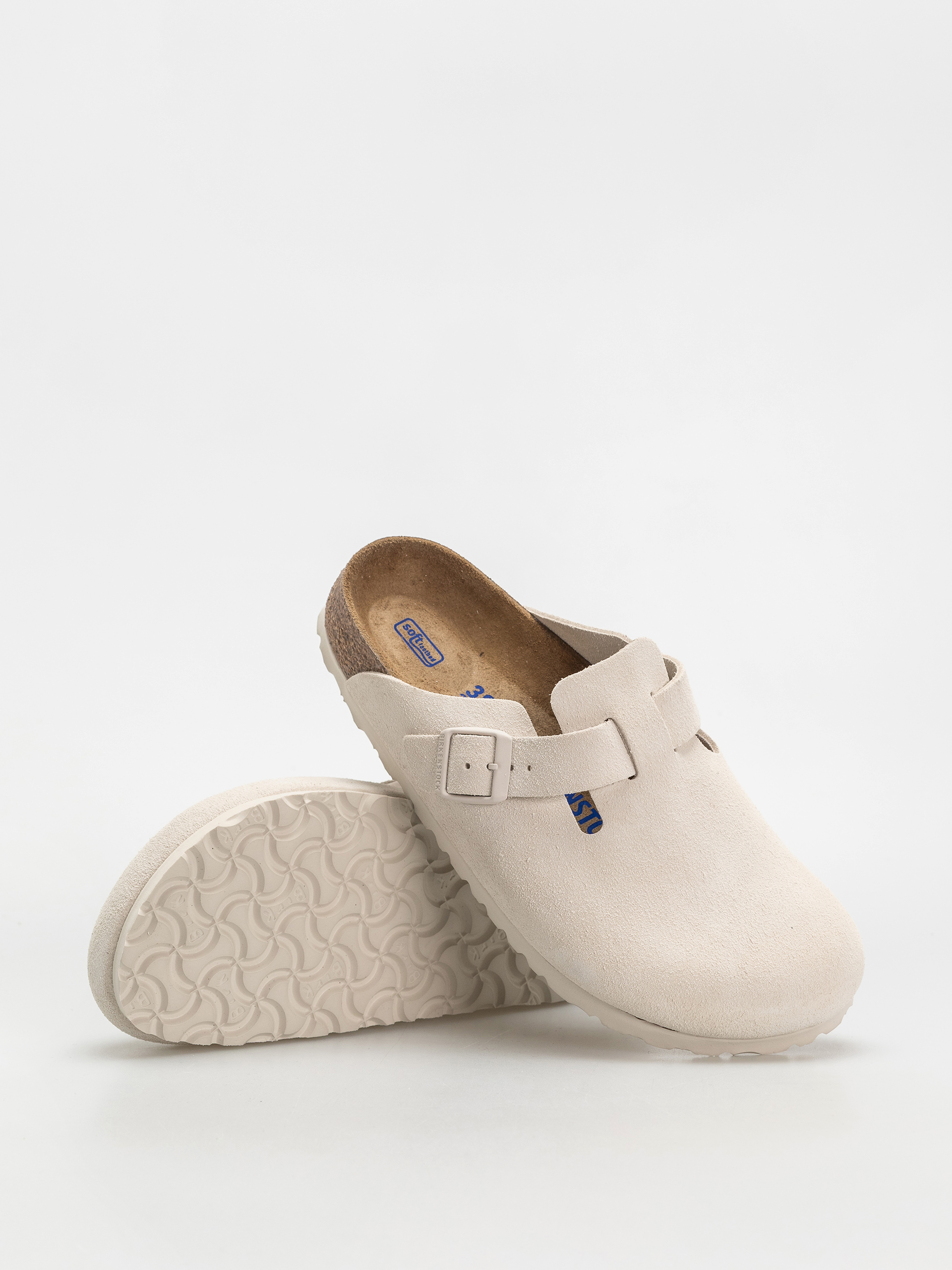 Чехли Birkenstock Boston Suede Leather Narrow Wmn (antique white)
