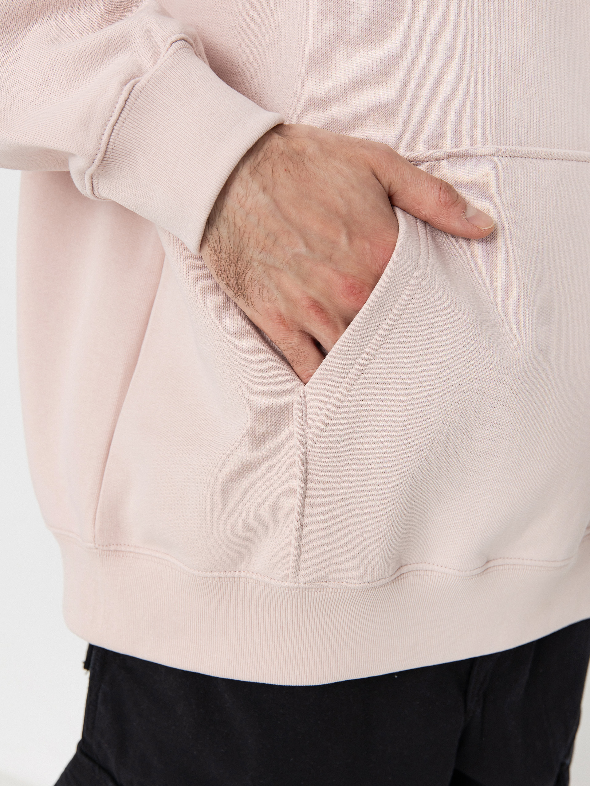 Суитшърт с качулка Vans Brush Script II Loose HD (sepia rose)