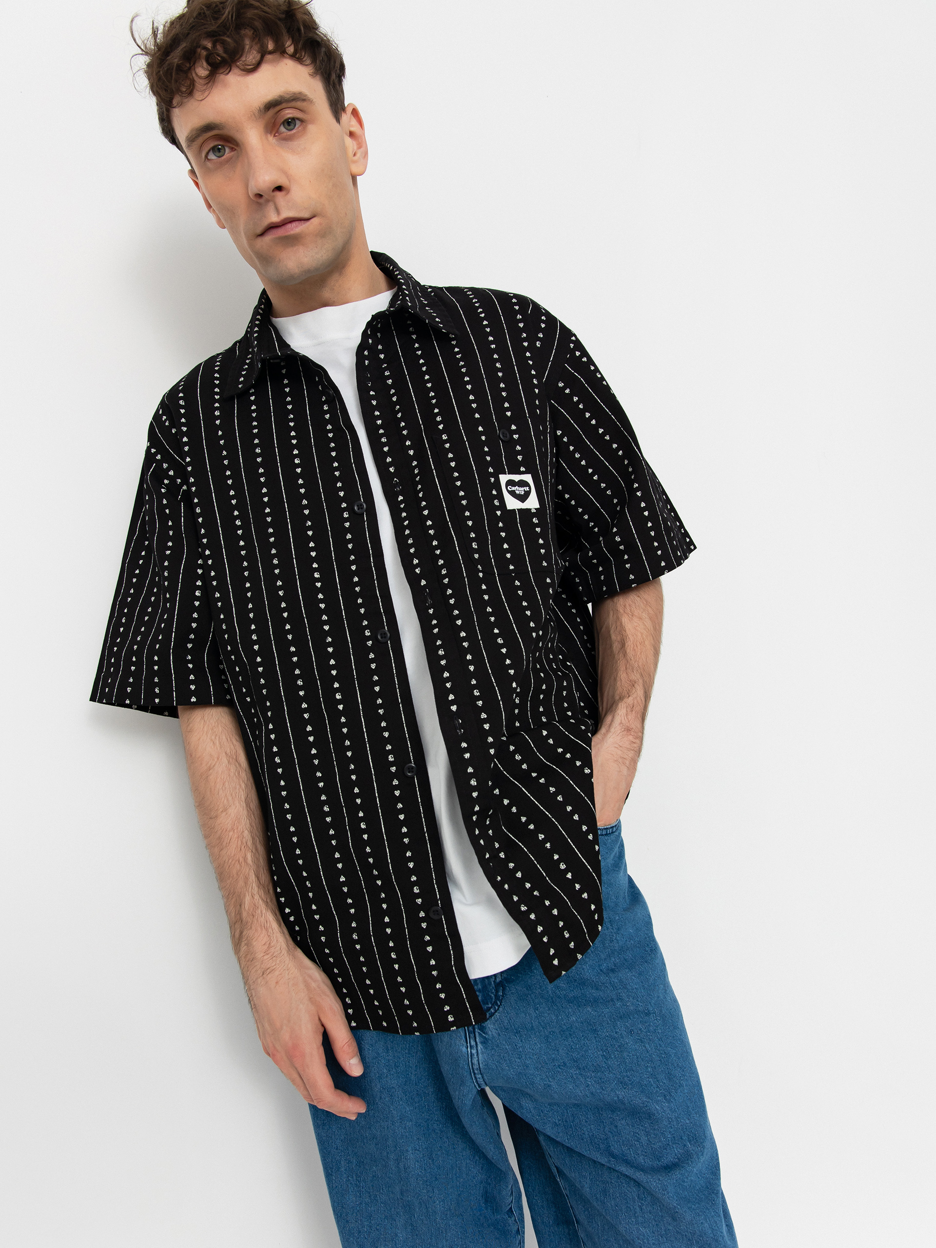 Риза Carhartt WIP Drewe (heart c pinstripe/black/natural)