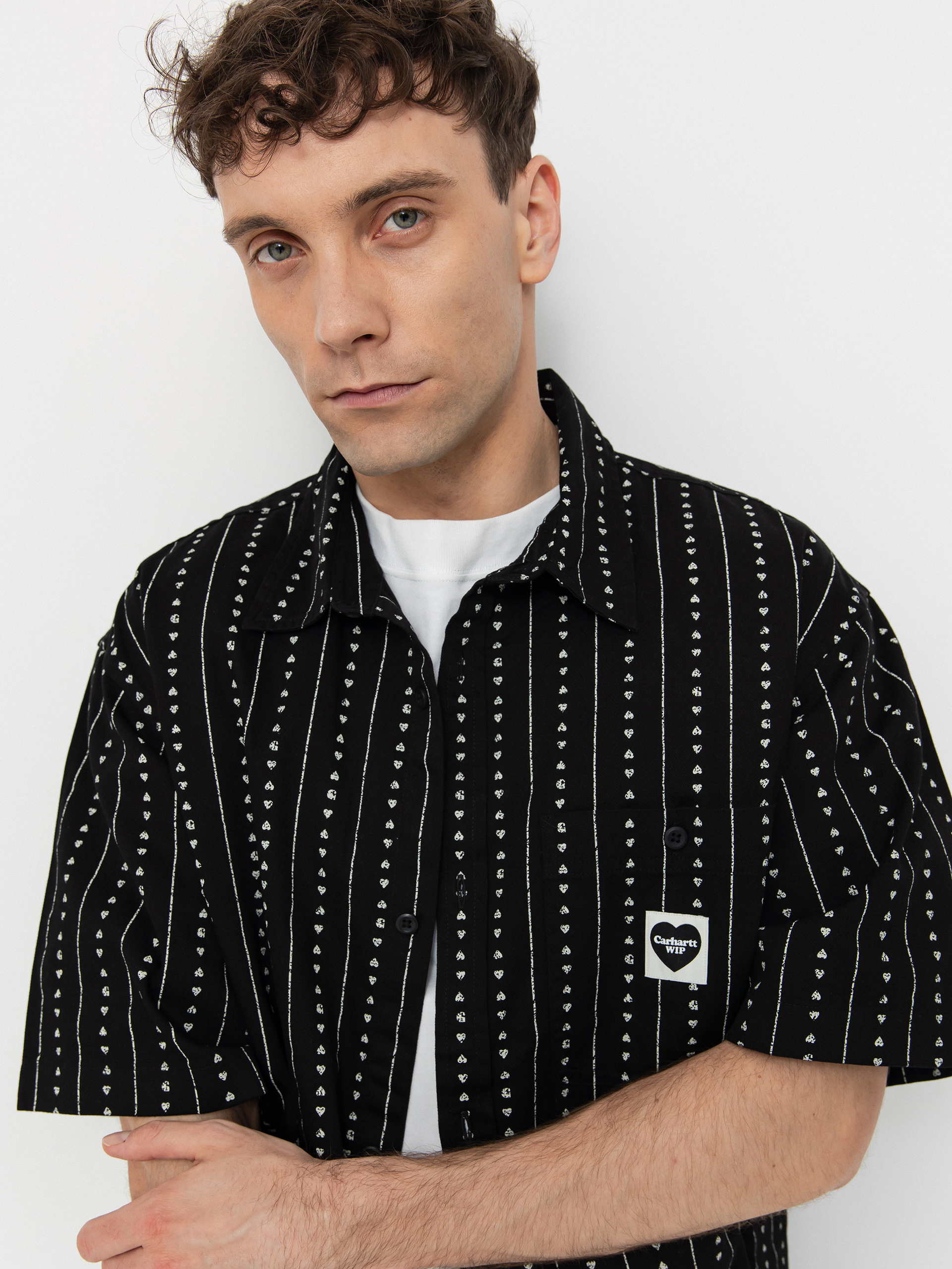 Риза Carhartt WIP Drewe (heart c pinstripe/black/natural)