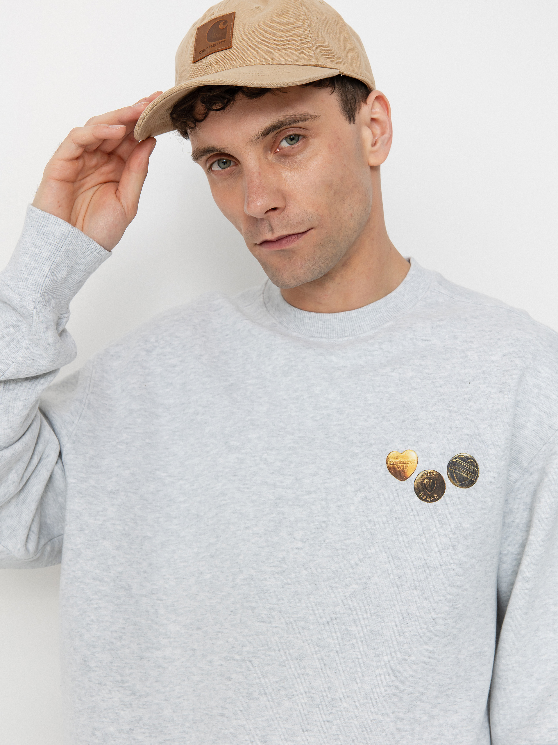 Суитшърт Carhartt WIP Button (ash heather)