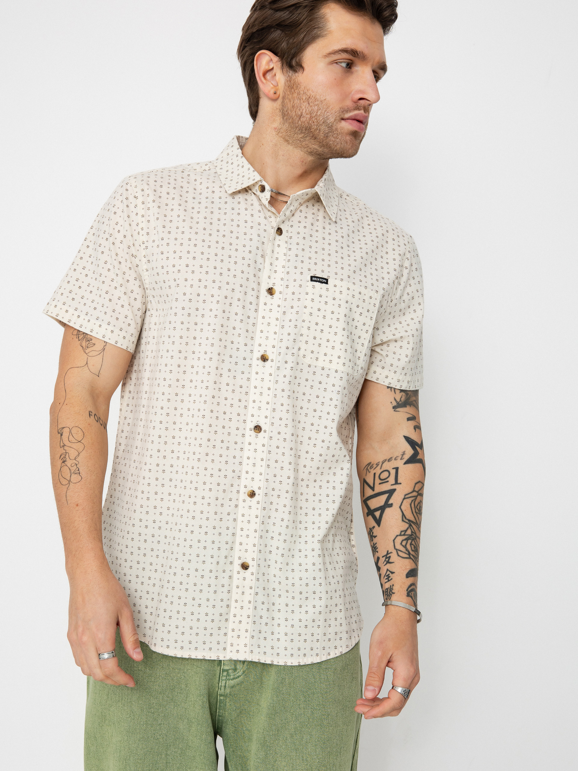 Риза Brixton Charter Print (off white/micro floral)
