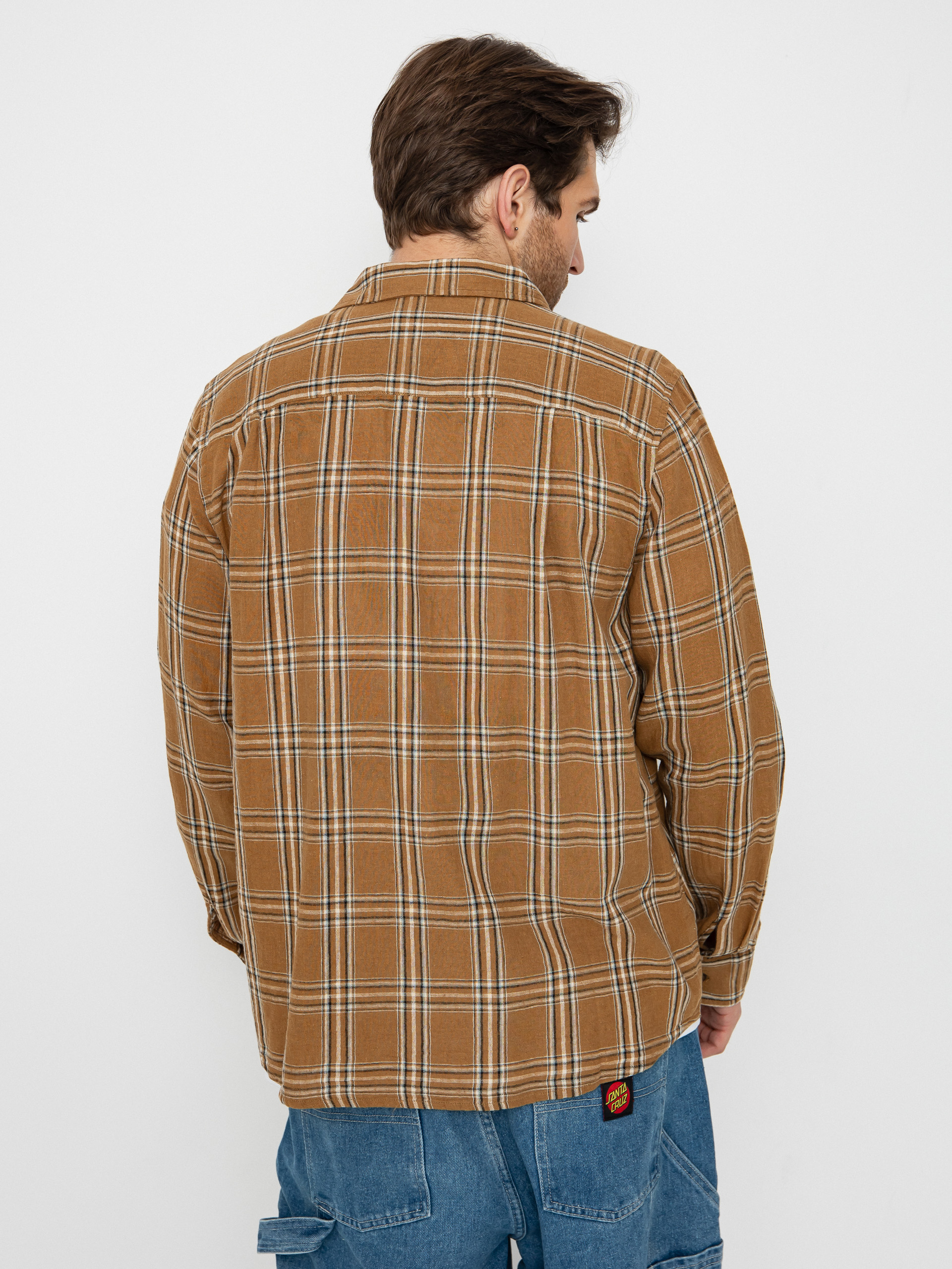 Риза Brixton Charter Linen Blend Ls (washed cooper/whitecap plaid)
