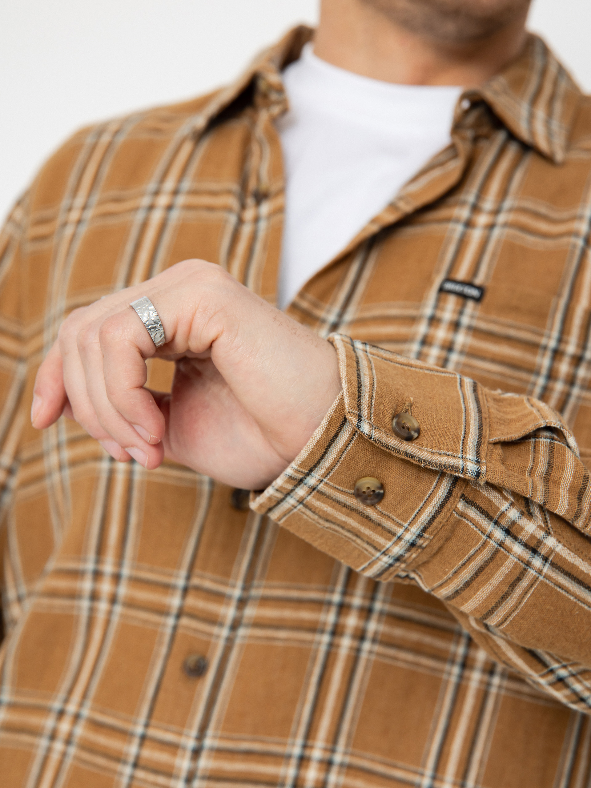 Риза Brixton Charter Linen Blend Ls (washed cooper/whitecap plaid)