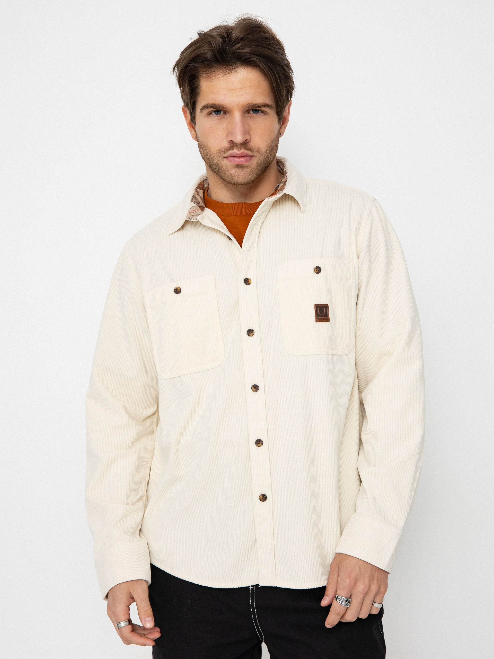 Риза Brixton The Field Corduroy Overshirt (whitecap)