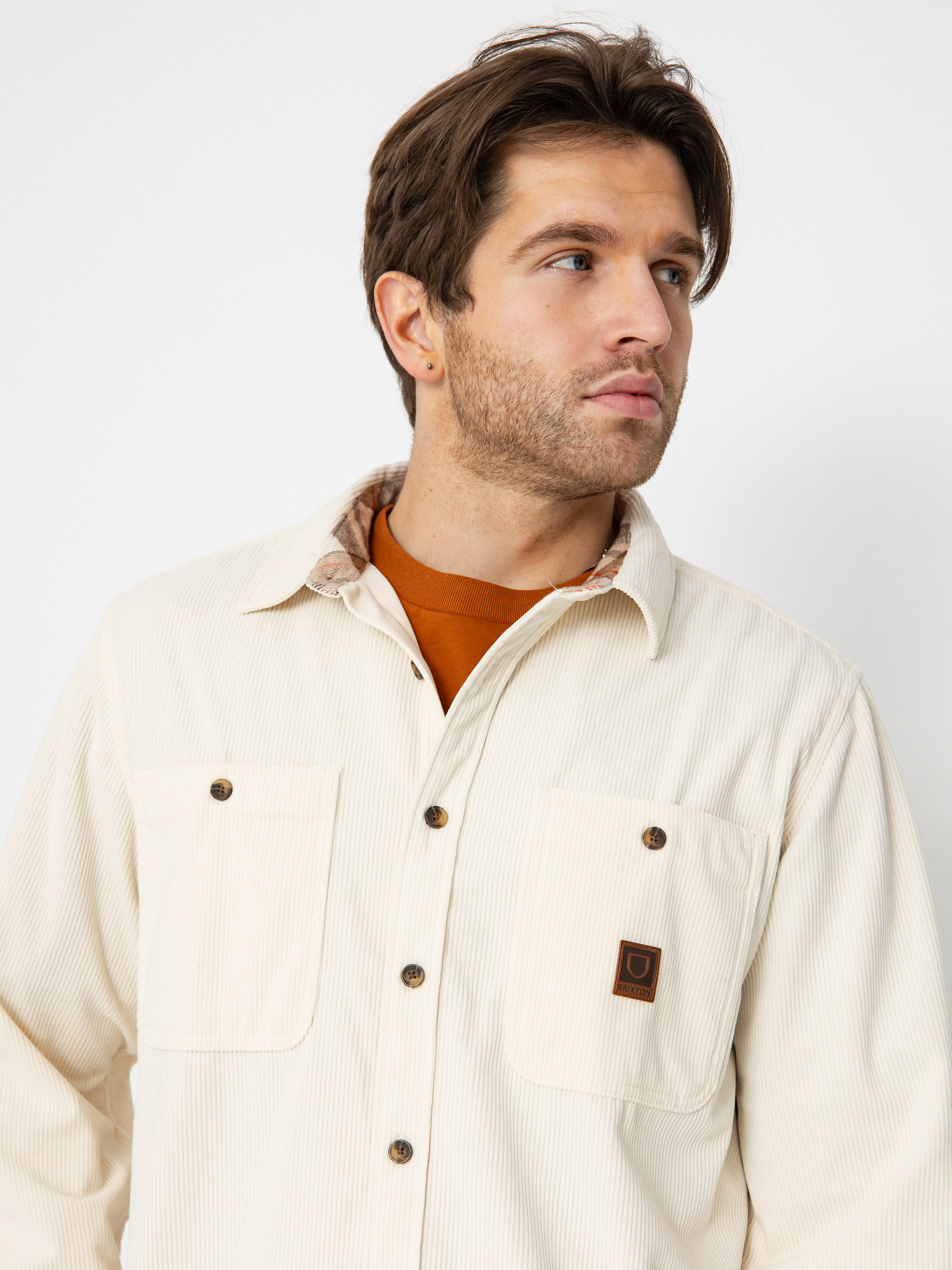 Риза Brixton The Field Corduroy Overshirt (whitecap)