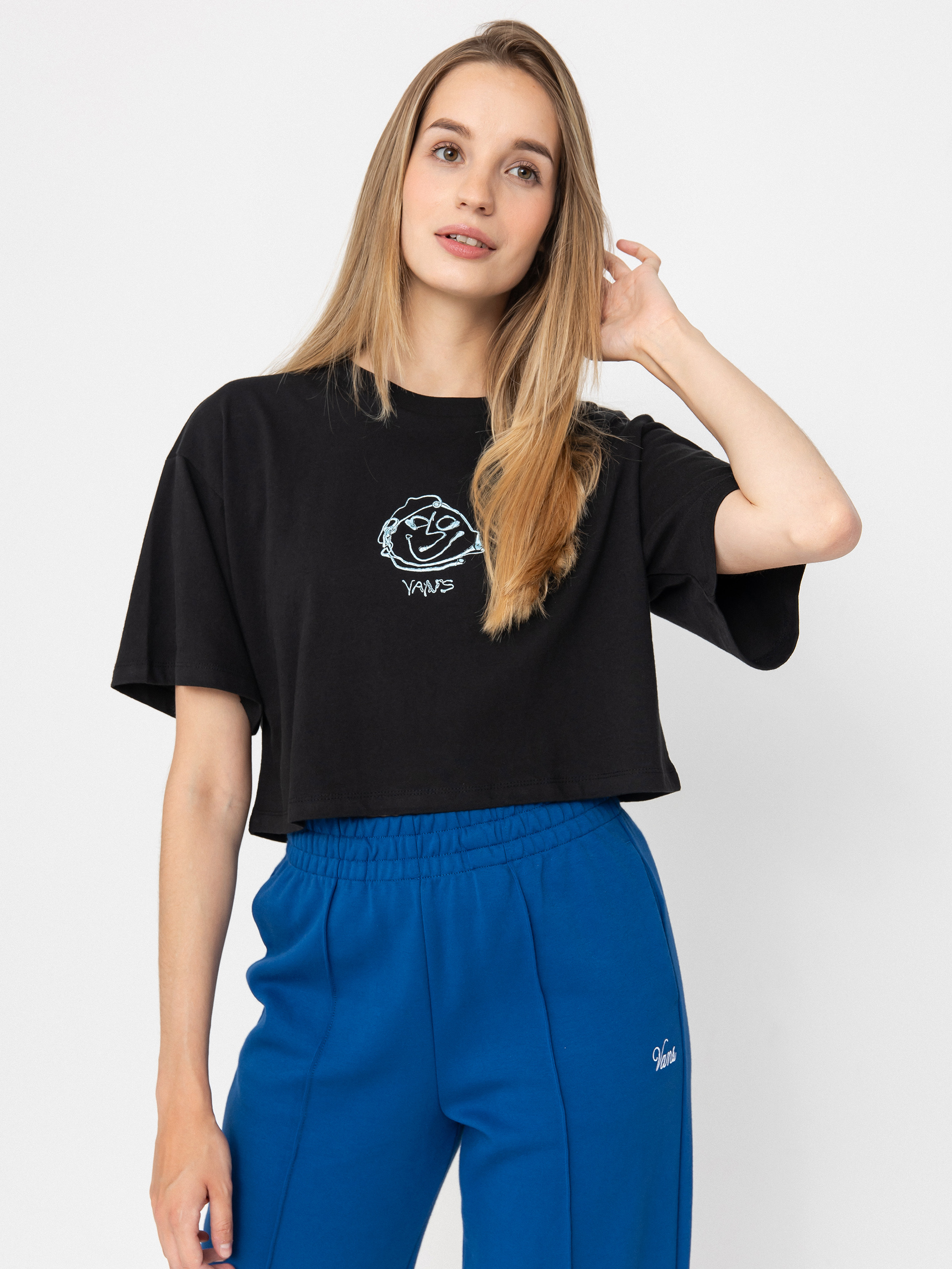 Тениска Vans Grinning Face Relax Crop Wmn (black)