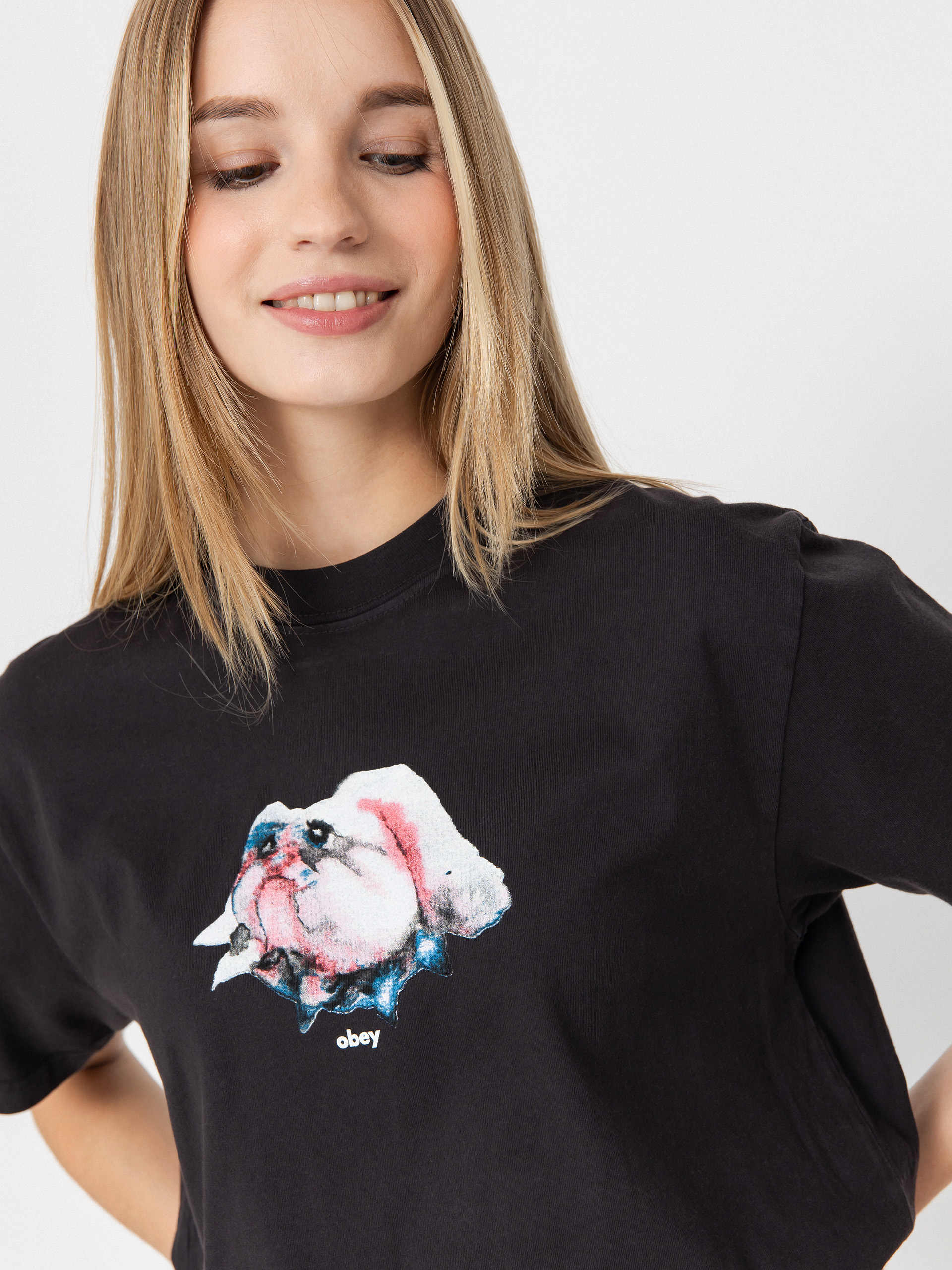 Тениска OBEY Bulldog Wmn (pigment black)