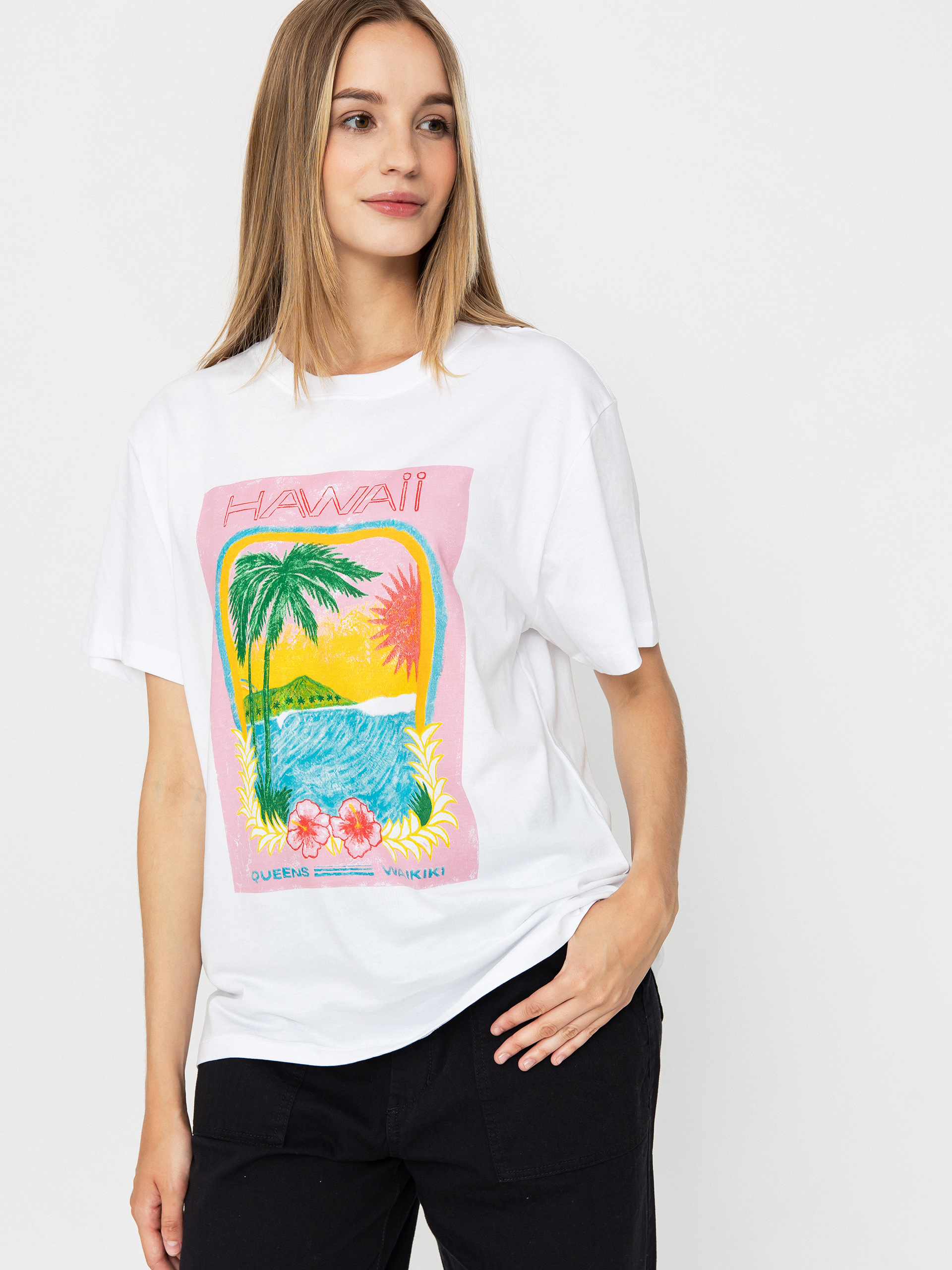 Тениска Roxy Atlas Hangloose Wmn (bright white hawaii)