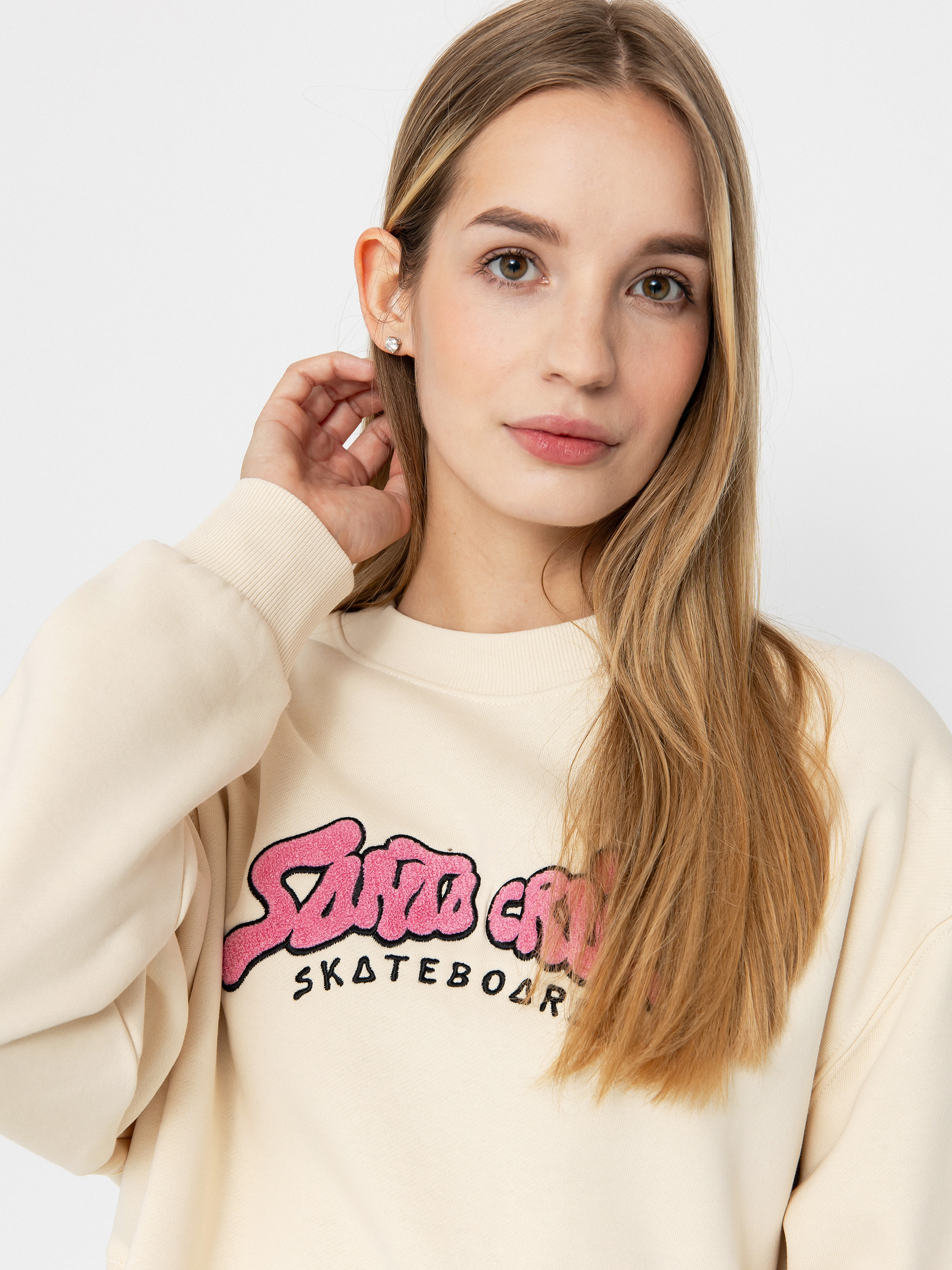 Суитшърт Santa Cruz Winkowski 8Baller Strip Crew Wmn (chalk)