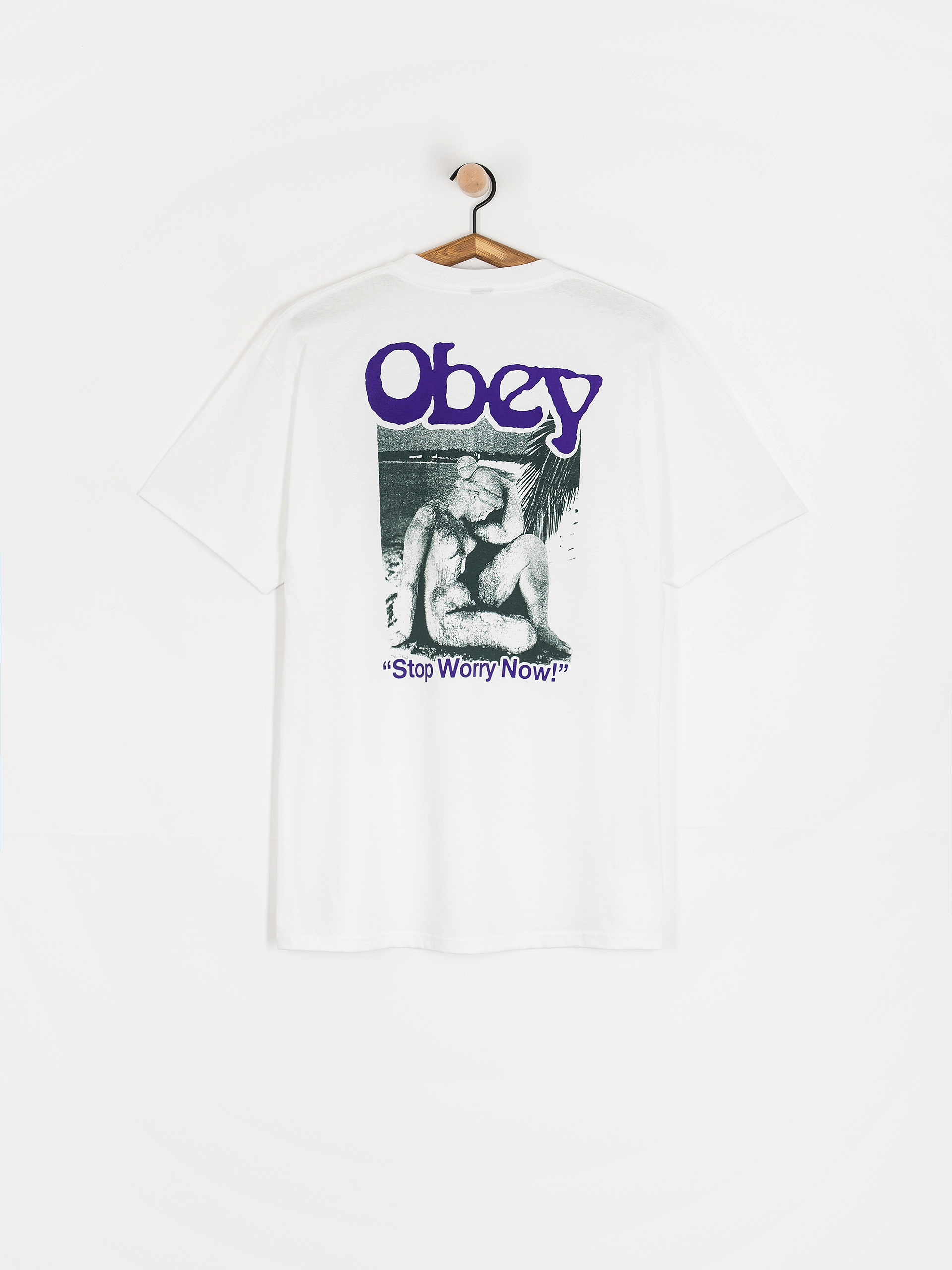 Тениска OBEY Stop Worry Now (white)
