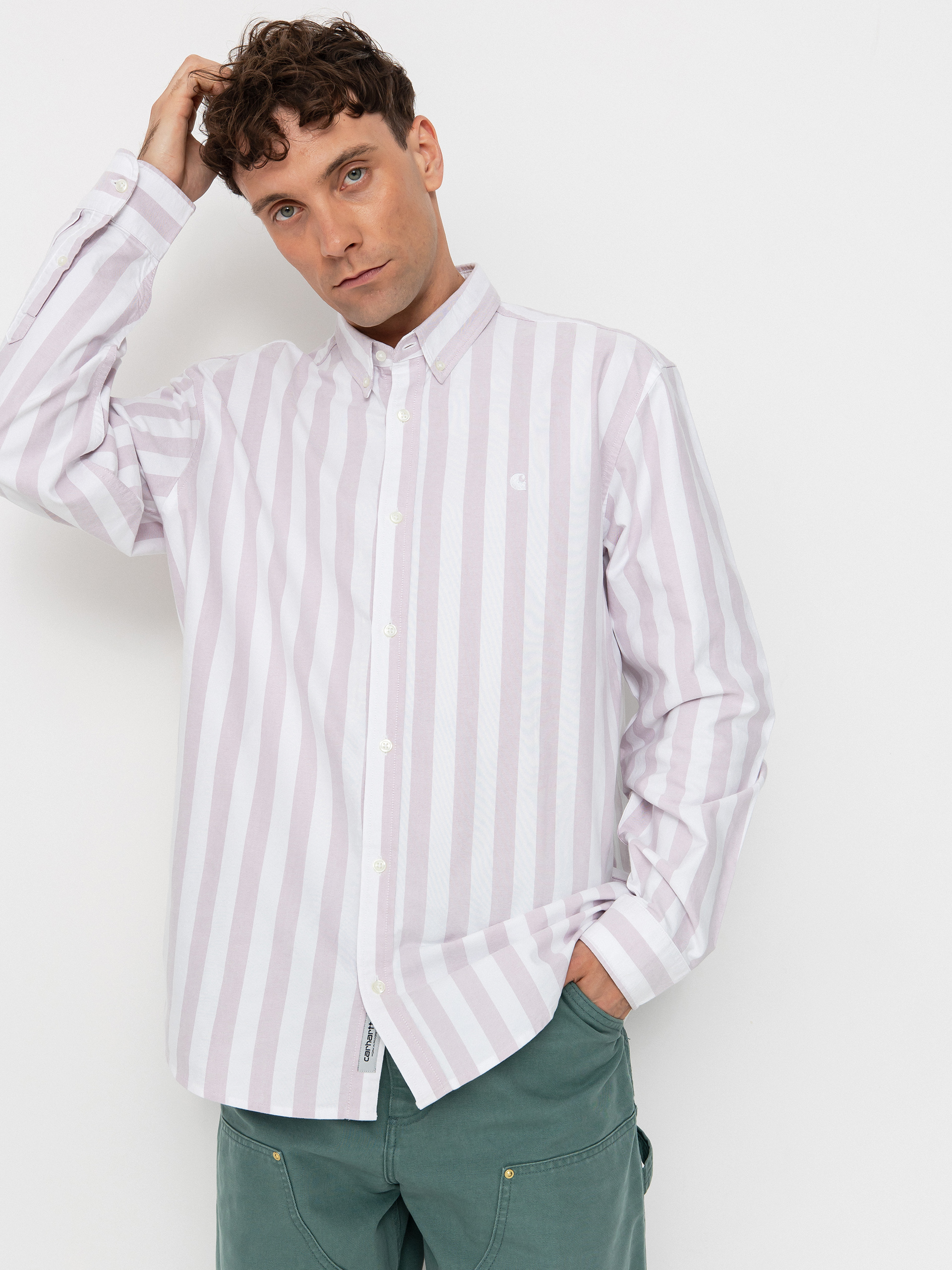 u0420u0438u0437u0430 Carhartt WIP Dillion (dillion stripe/hortensia/white)