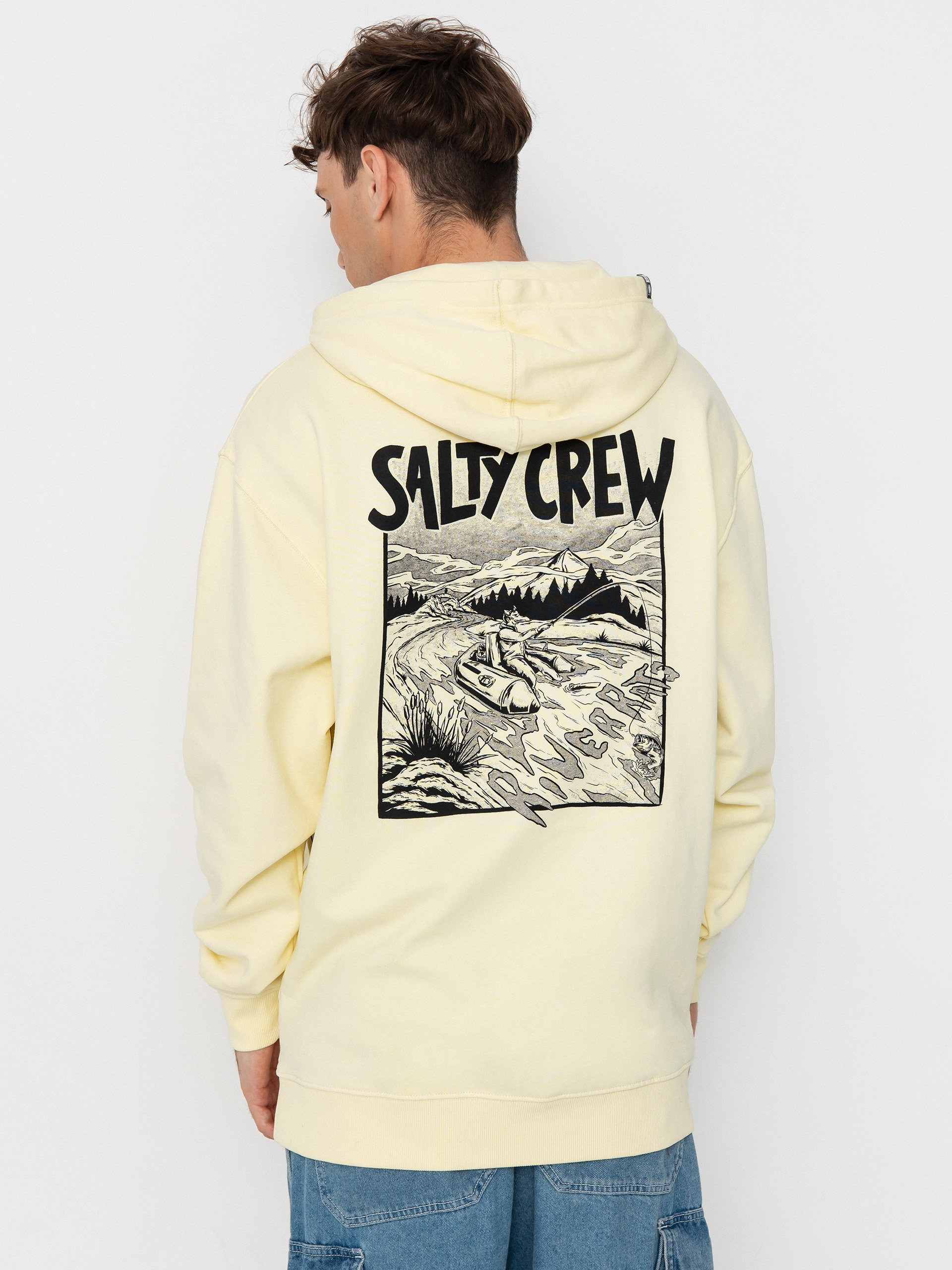 Суитшърт с качулка Salty Crew River Rats HD (transparent yellow)