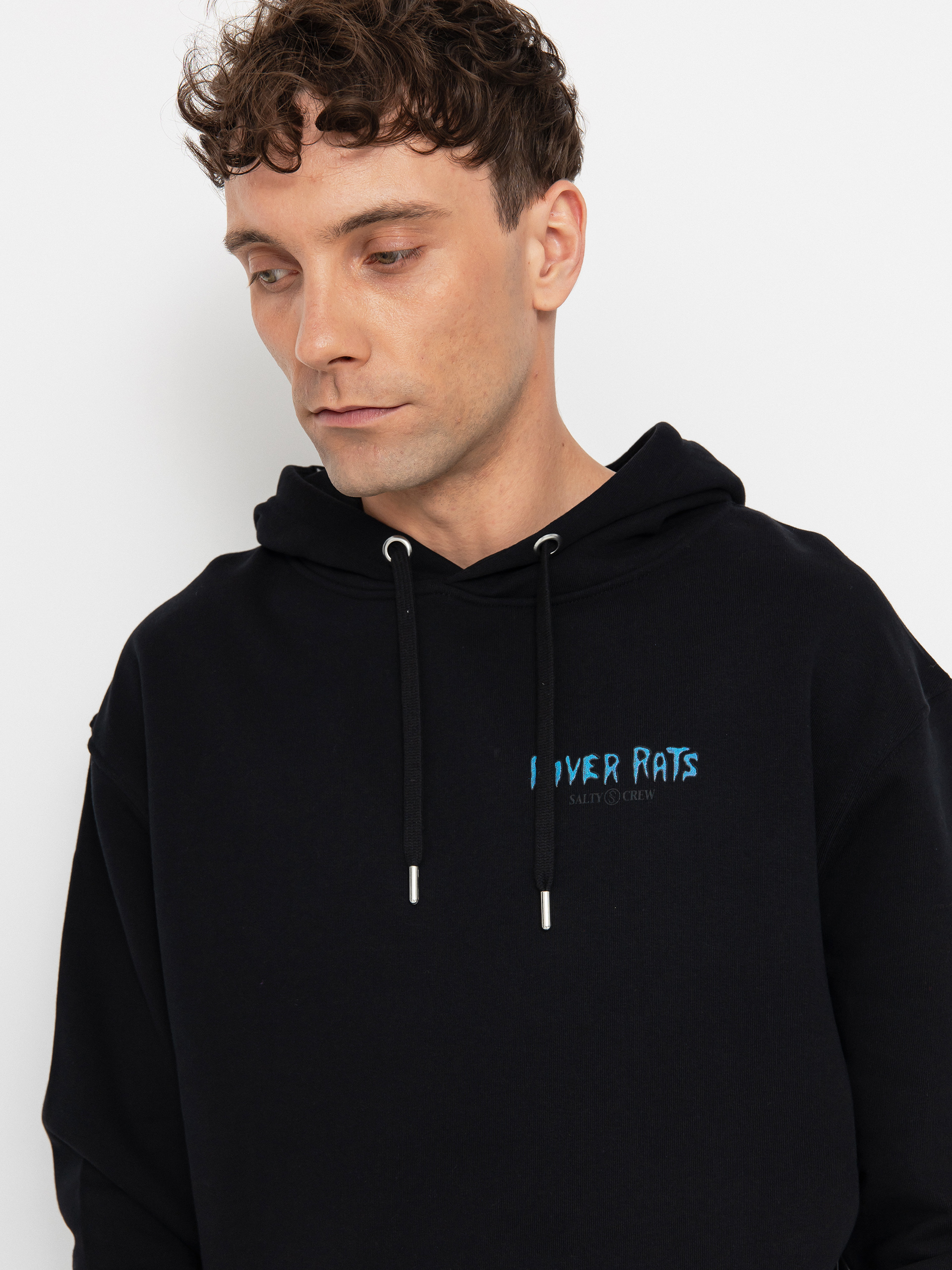 Суитшърт с качулка Salty Crew River Rats HD (black)