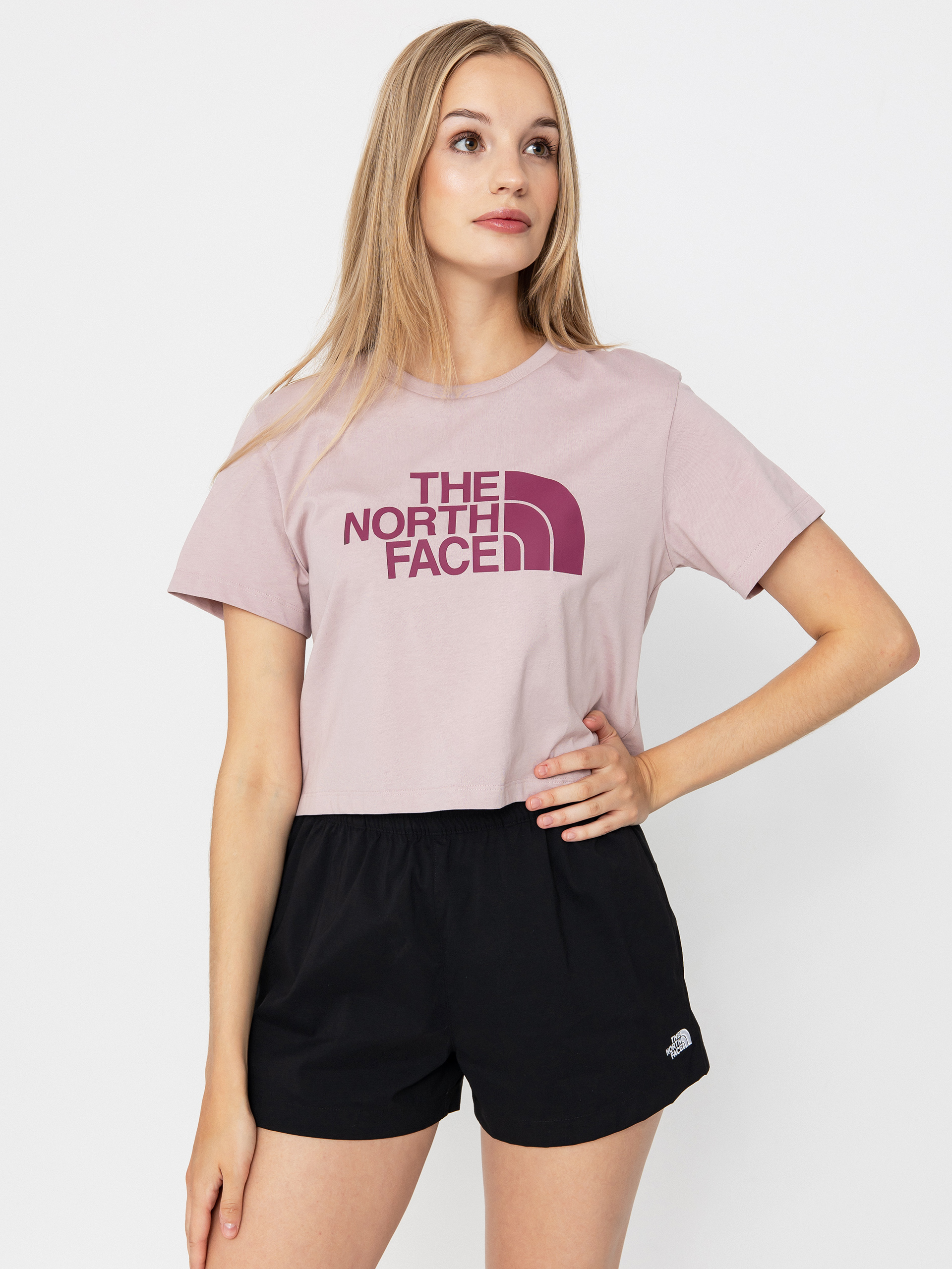 Тениска The North Face Easy Relaxed Cropped Wmn (metal pink/cyber berry)