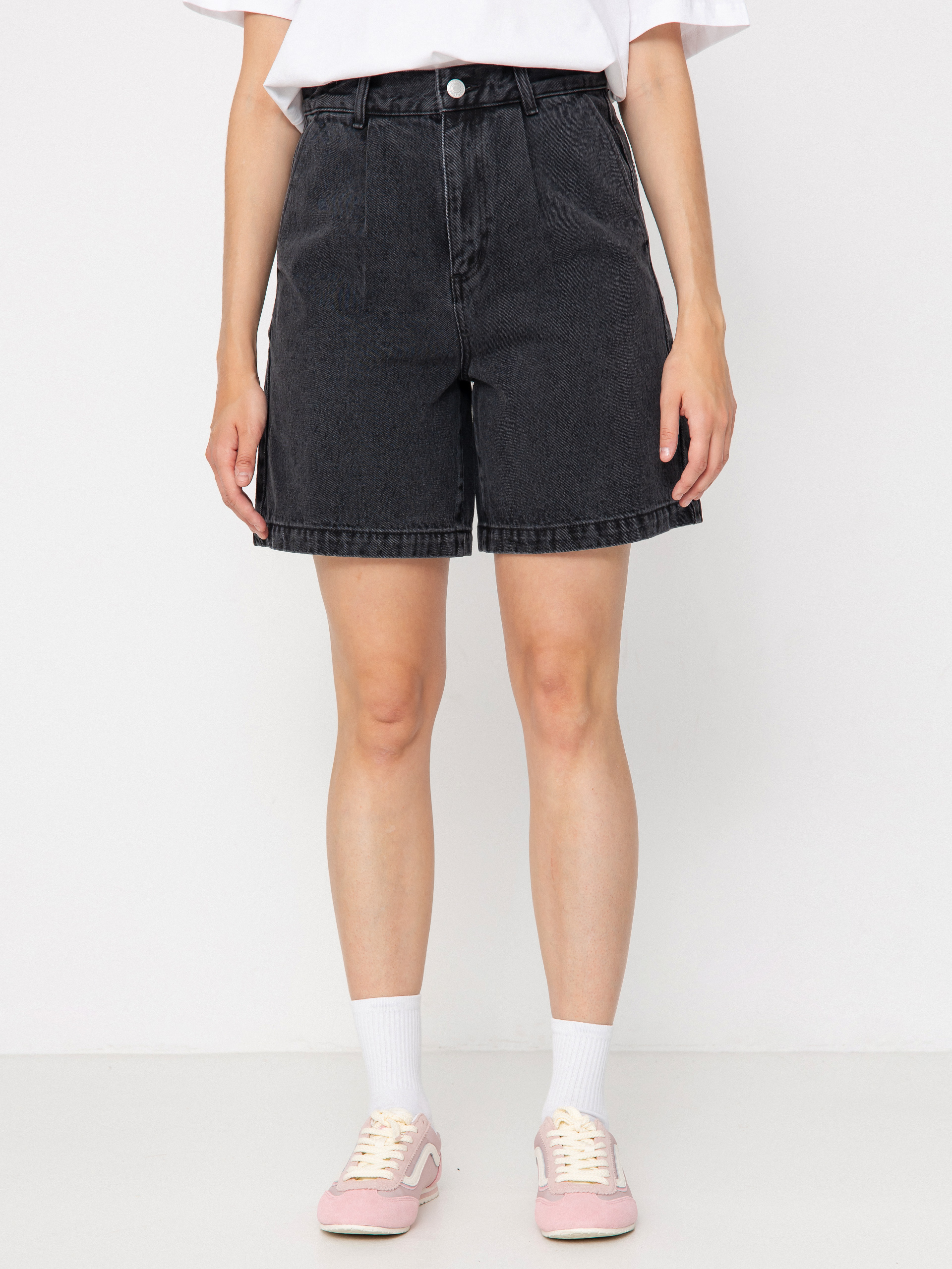Къси панталони OBEY Eli II Denim Pleated Wmn (black ash)
