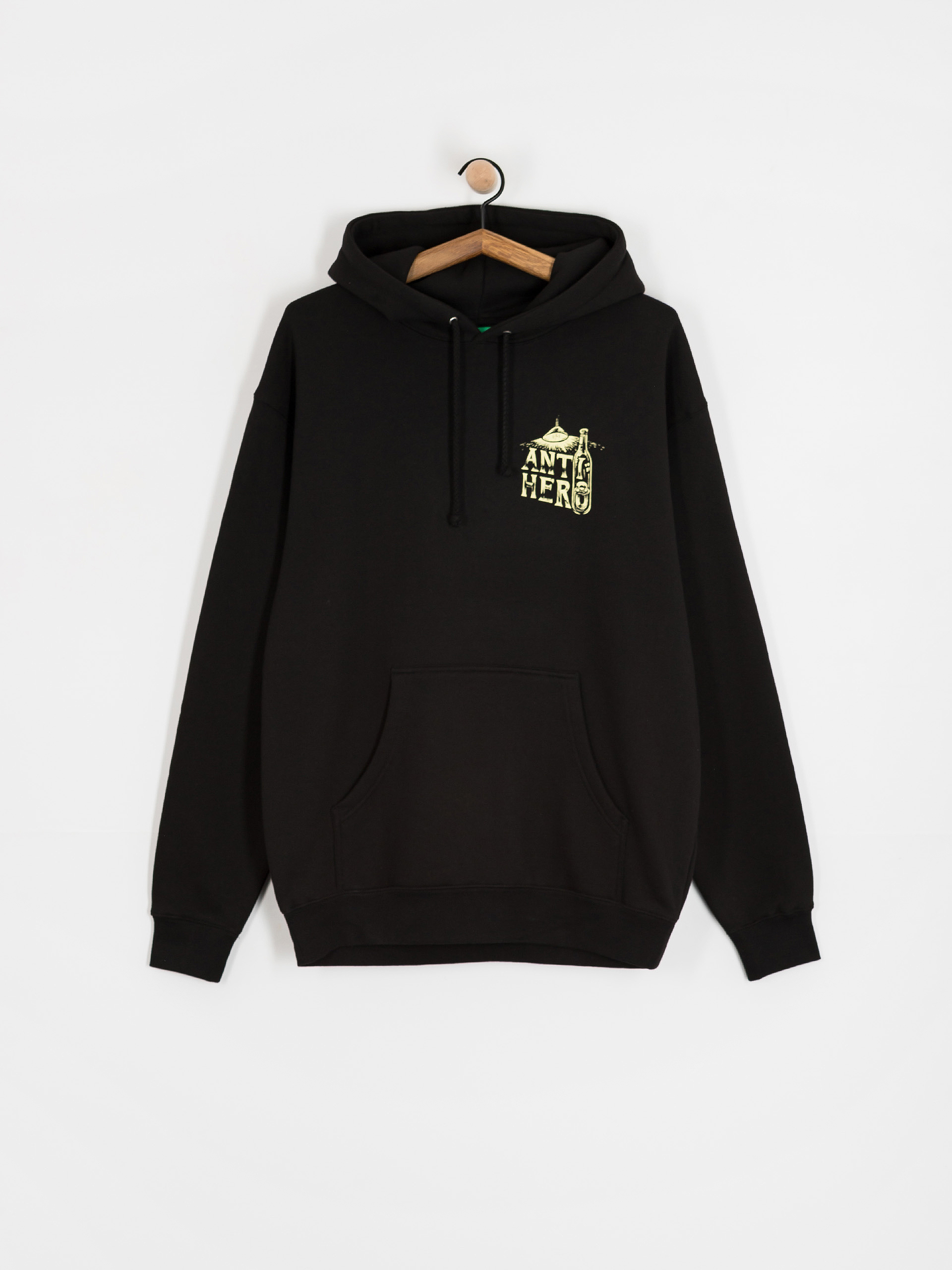 Суитшърт с качулка Antihero Carnales Reposado HD (black w/pale yellow prints)