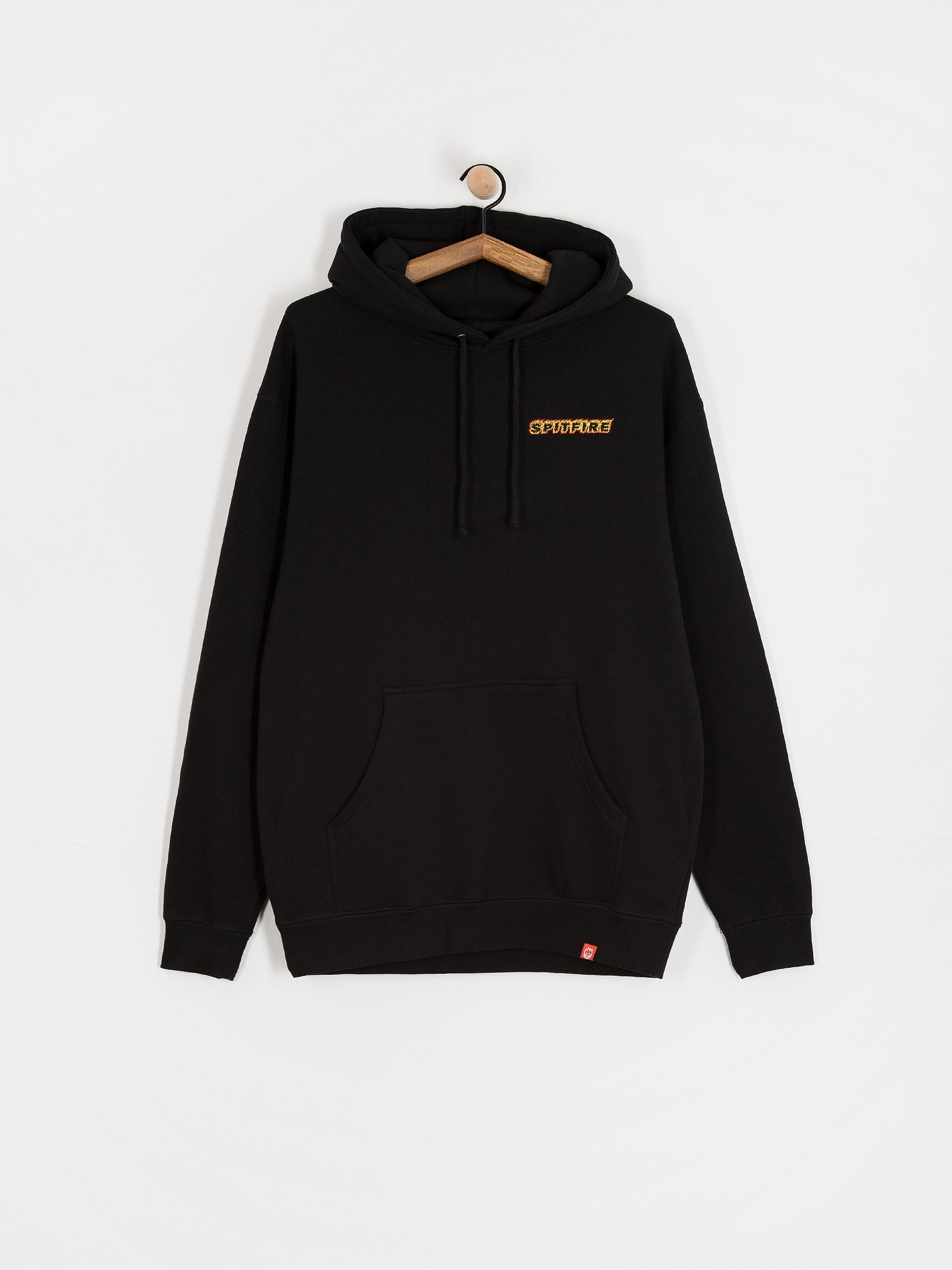 Суитшърт с качулка Spitfire Og Classic Flame HD (black w/red&yellow prints)
