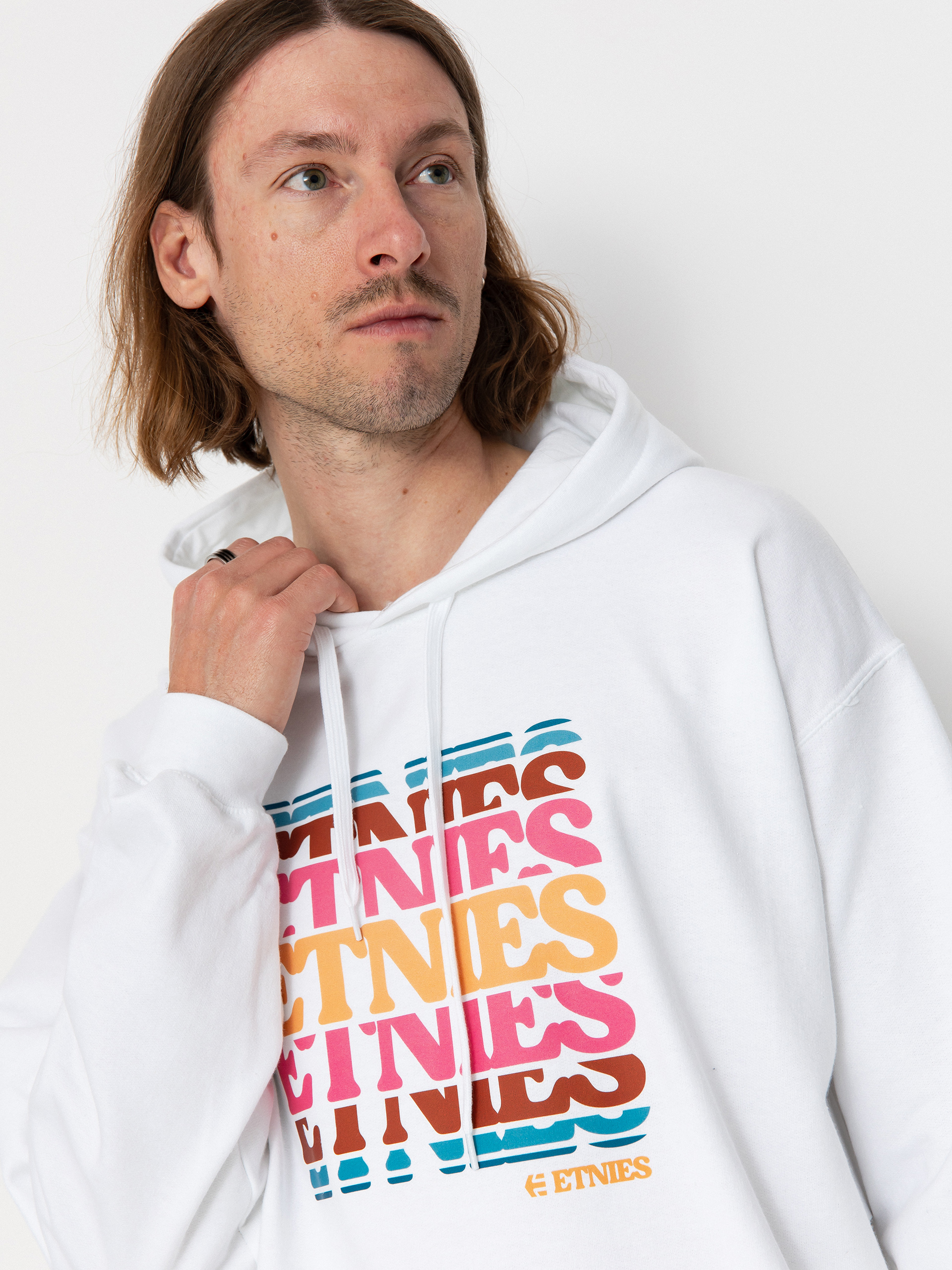 Суитшърт с качулка Etnies Stack Retro HD (white)