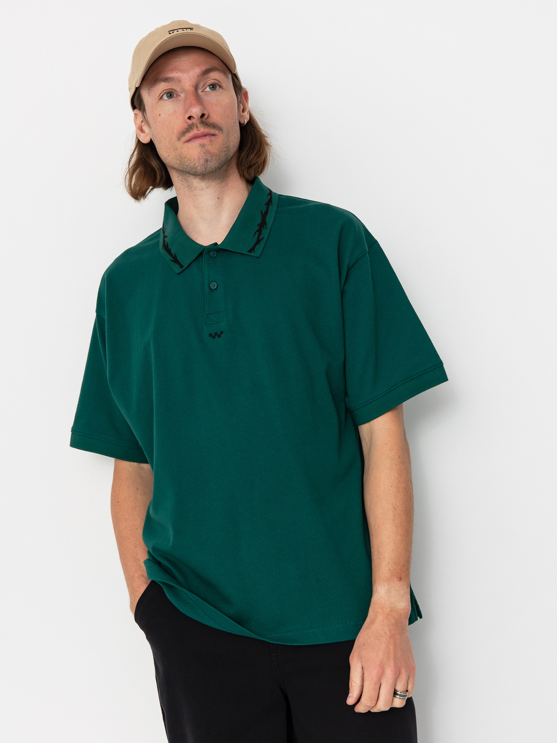 Тениска Vans Skate Mesh Polo (rain forest)
