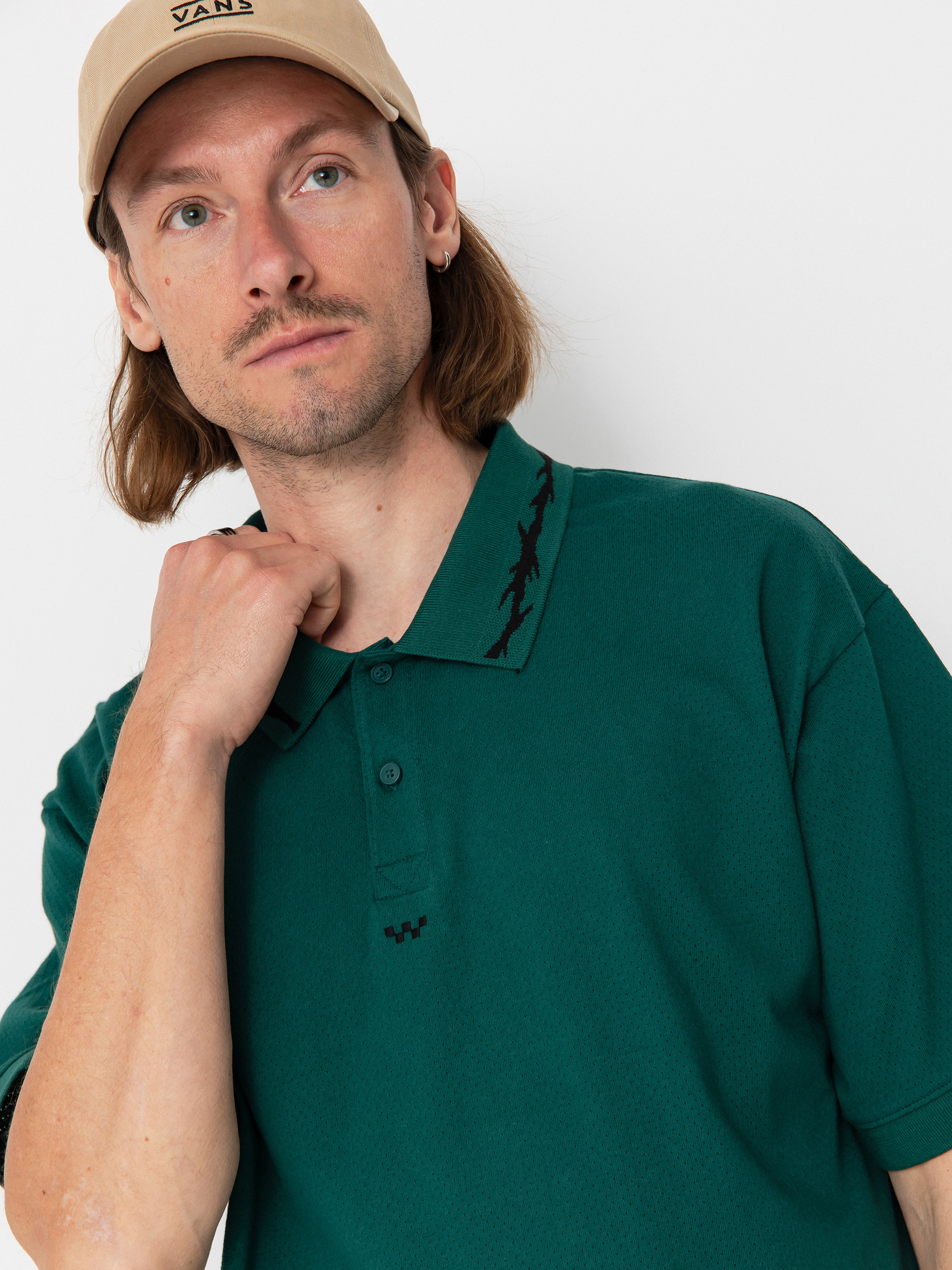 Тениска Vans Skate Mesh Polo (rain forest)