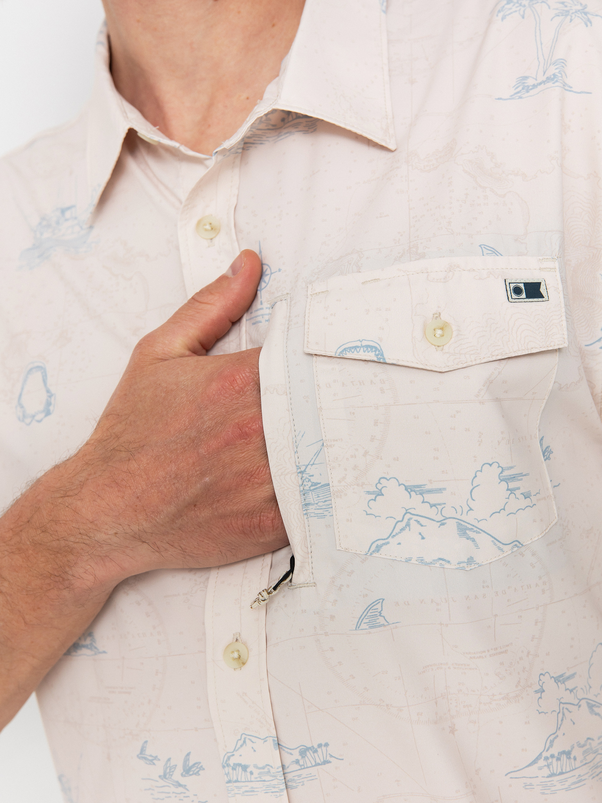 Риза Salty Crew Helmsman Uv Button Up (oyster)