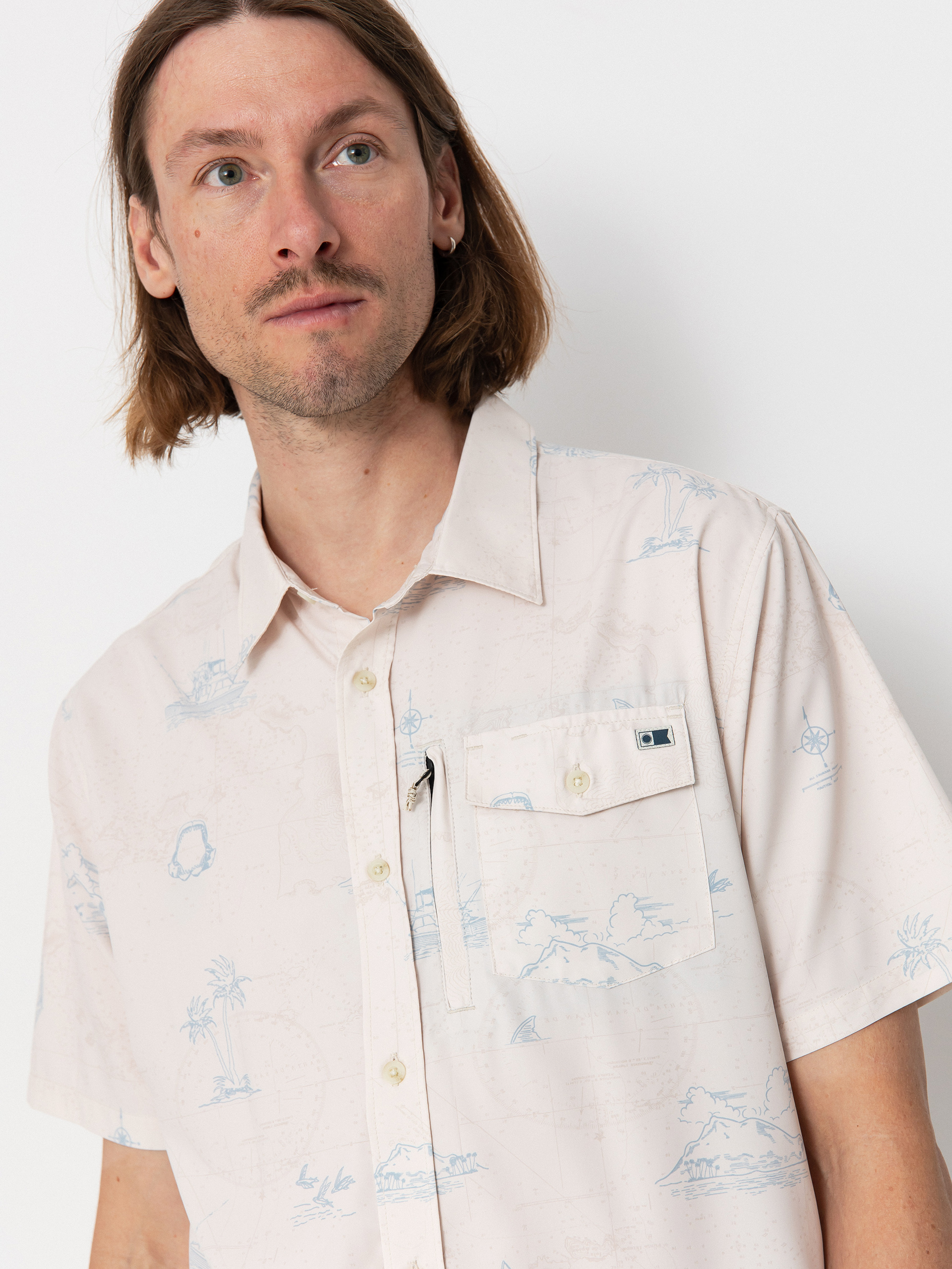 Риза Salty Crew Helmsman Uv Button Up (oyster)