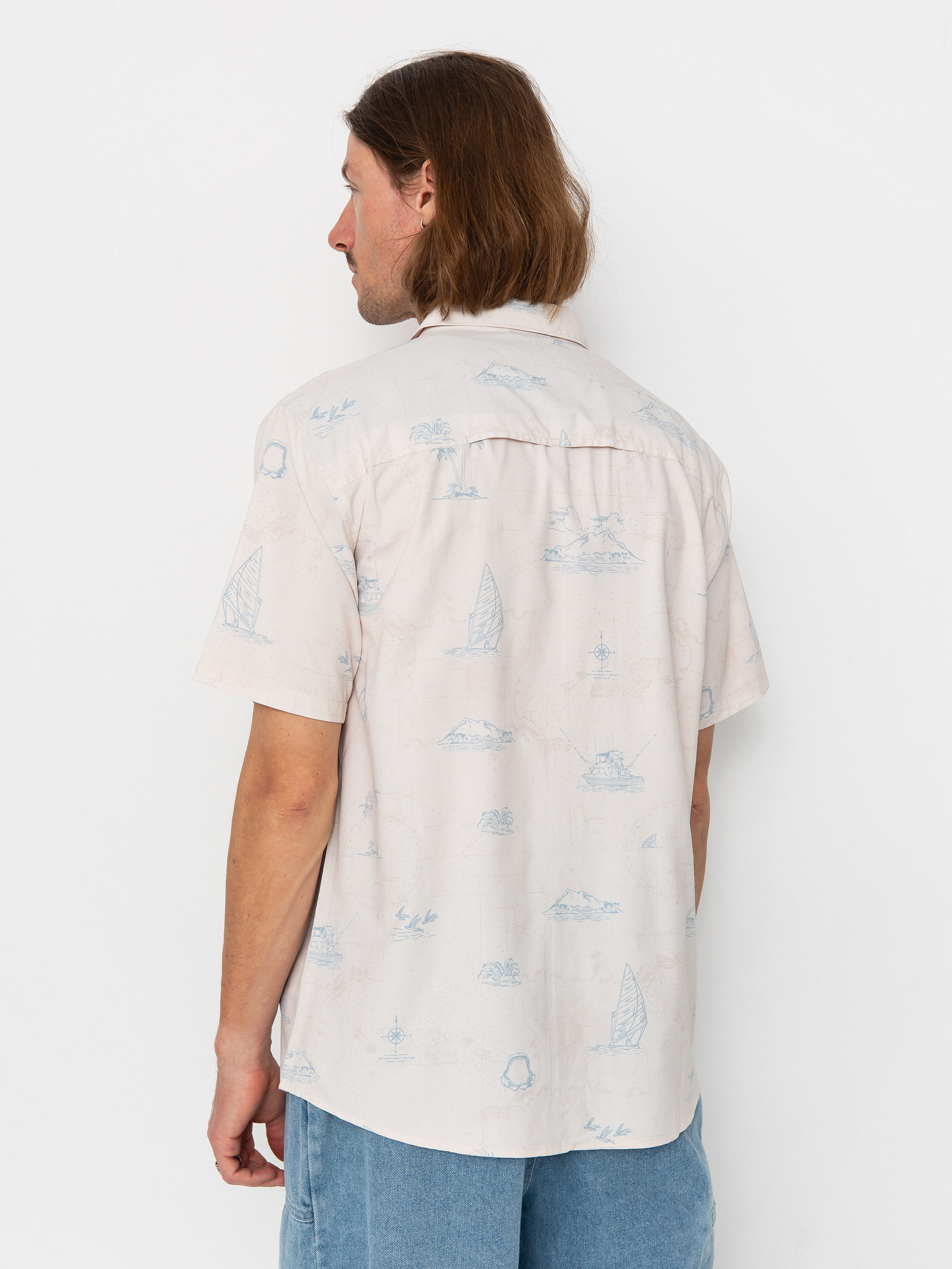 Риза Salty Crew Helmsman Uv Button Up (oyster)
