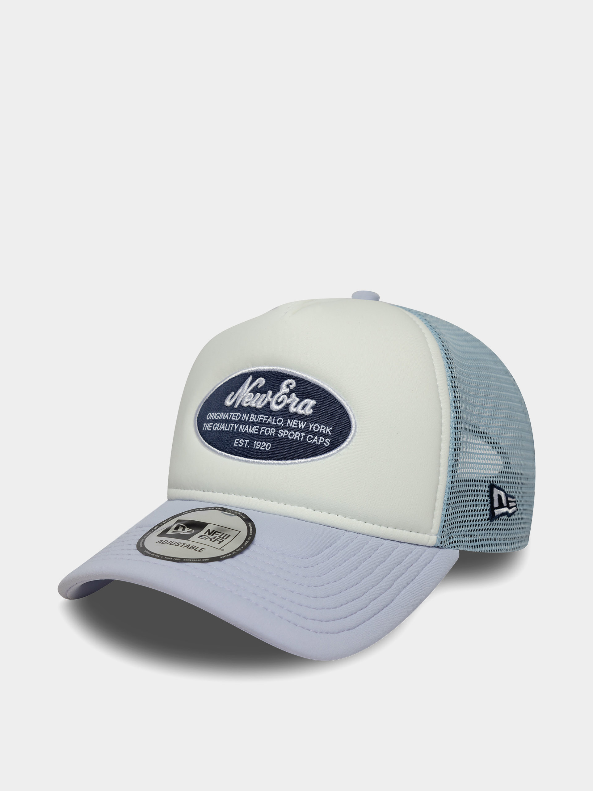 Шапка с козирка New Era Oval Foam Patch Trucker (white/violet)