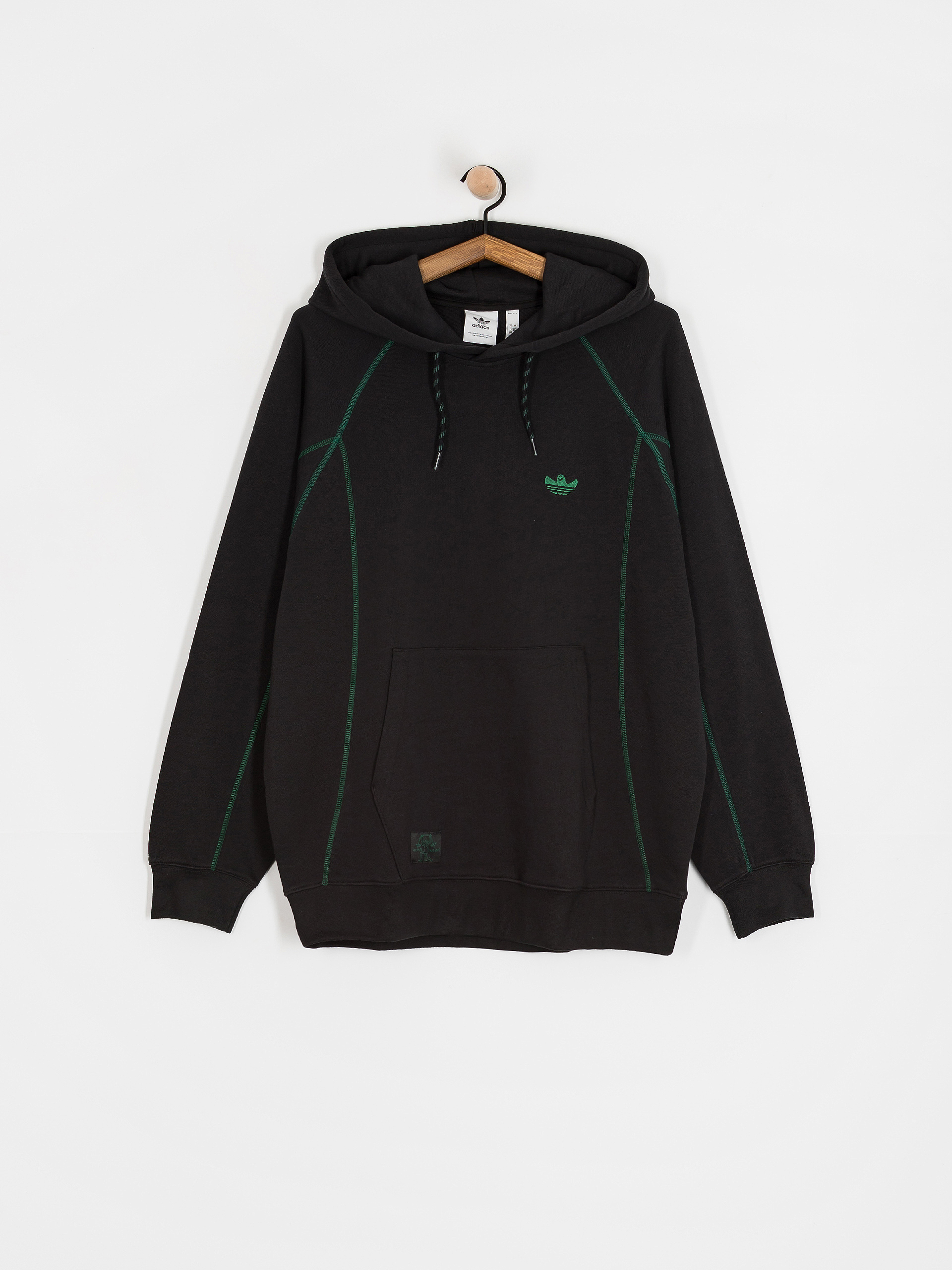 Суитшърт с качулка adidas Shmoo Fw HD (black/drkgrn)