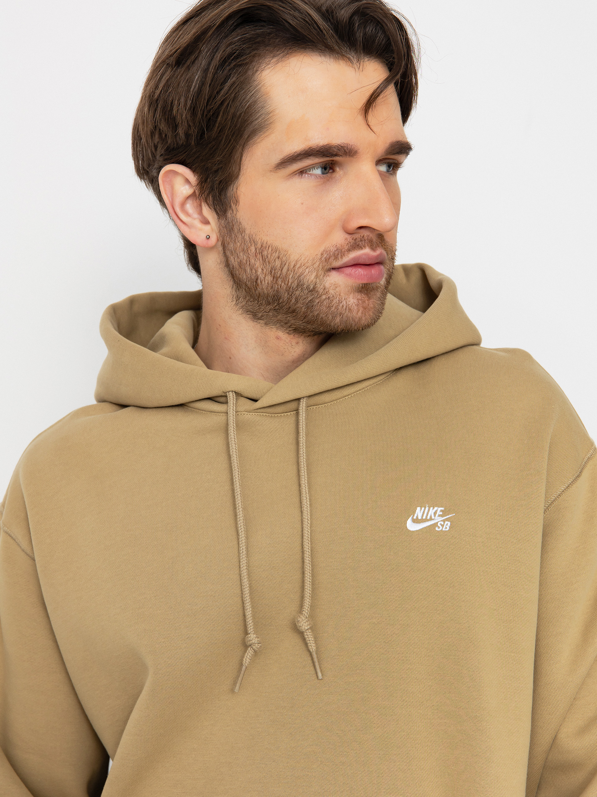 Суитшърт с качулка Nike SB Essential Logo HD (parachute beige/white)
