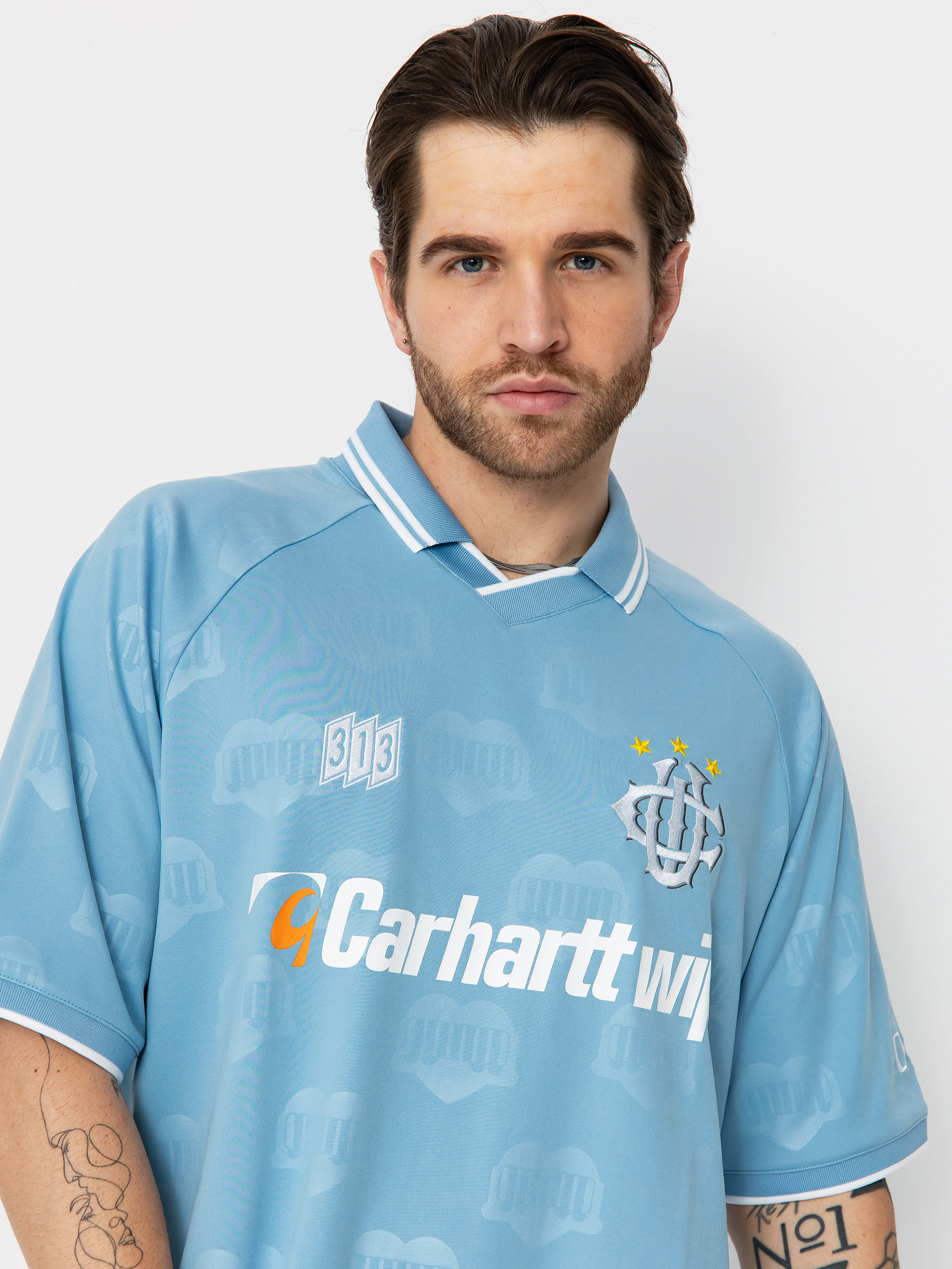 Тениска Carhartt WIP Hartts Football (heart train jacquard/bluebird)